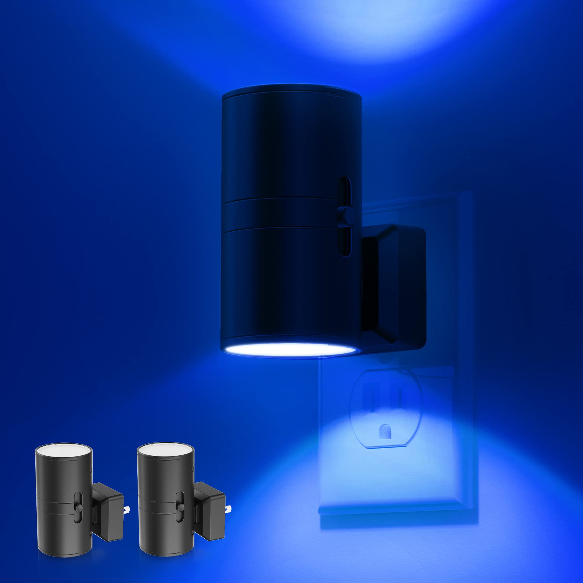 L LOHAS LED Night Light, Bluey Night Light, Blue Night Lights Plug into Wall, Light Sensor, Dimmable Night Lights 0-100LM, Calm 