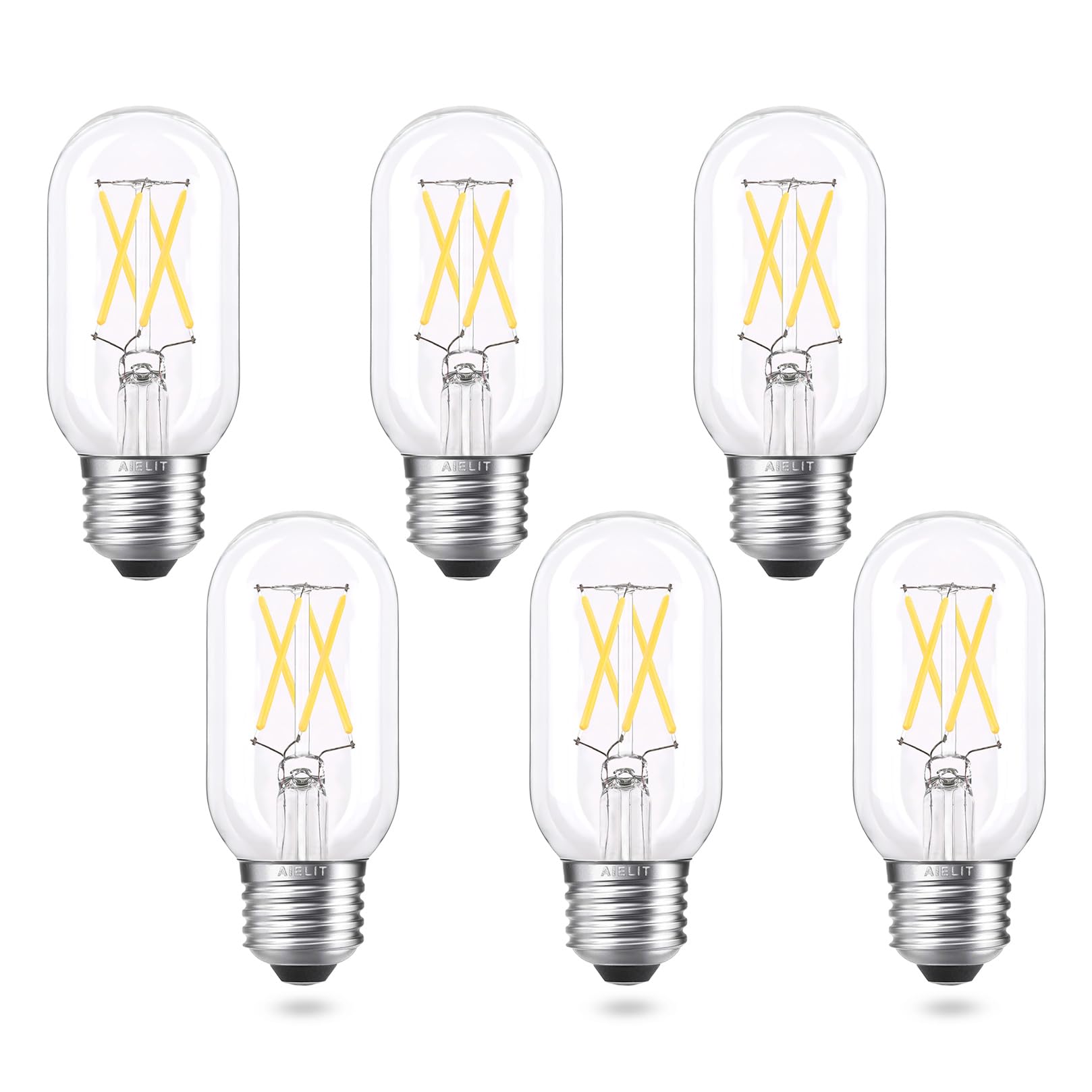 Aielit T45/T14 Led Light Bulb Dimmable, 4W(40 Watt Equivalent), Bright White 4000K, Daylight E26 Base Led Tube Bulbs For Househo