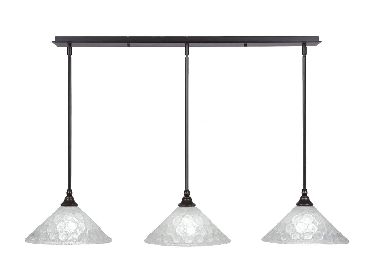 Toltec Lighting 3 Light Linear Pendalier In Dark Granite (36-Dg-441)