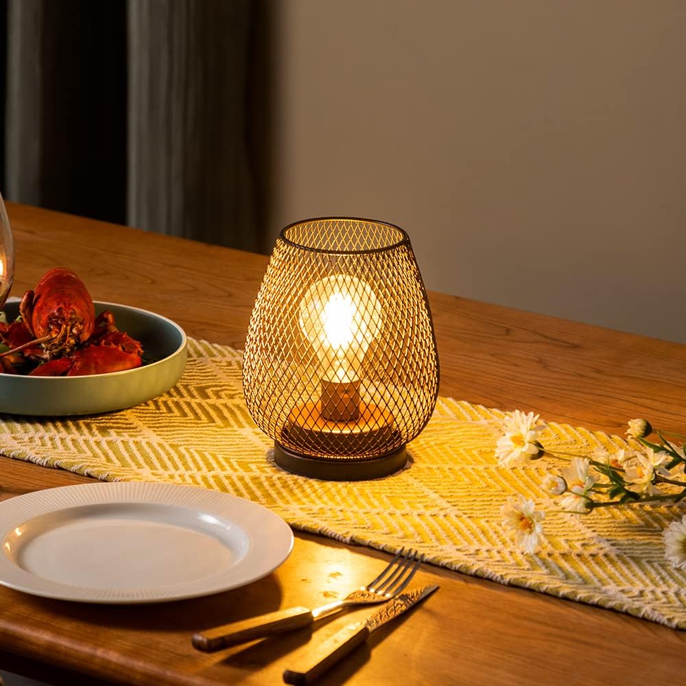 Needomo 2 Pack Battery Operated Led Lanterns, Vintage Bronze Egg Shape For Indoor/Outdoor Use