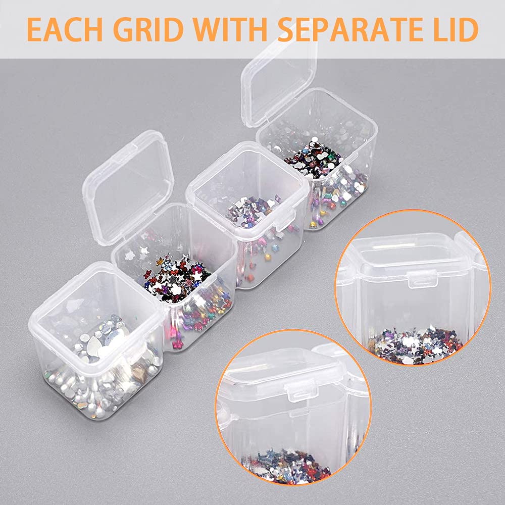 Diamond Embroidery Box, Fome 3 Pack Clear Diamond Painting Storage Box Containers Each With 28 Mini Compartments Grids Mosaic Ki