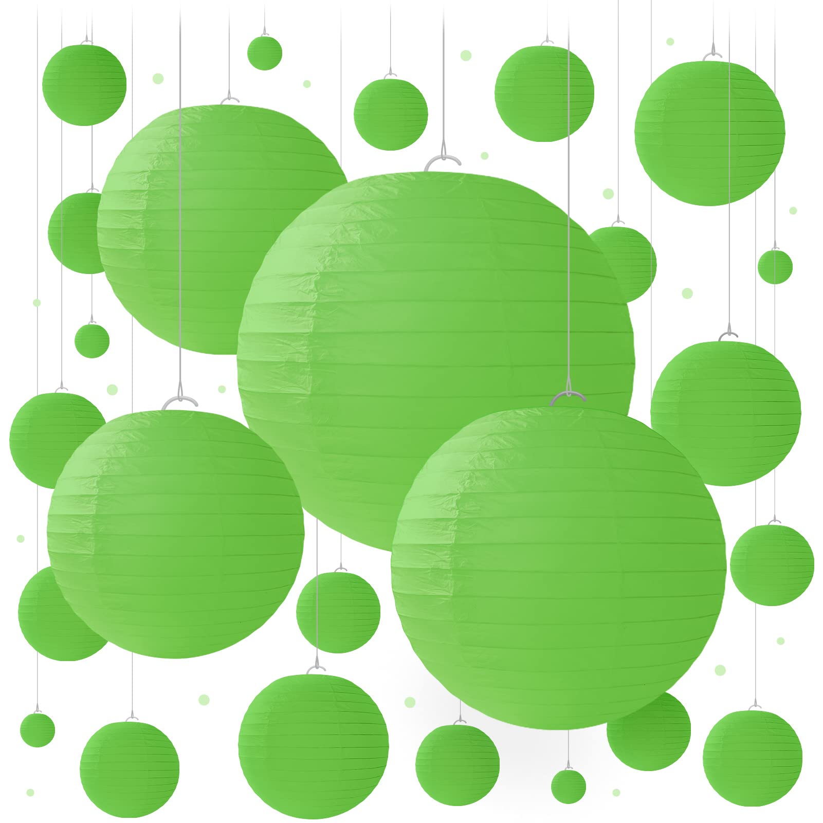 Avoseta Green Paper Lanterns - 25 Piece Set for Parties, Weddings, and Events - B09WM3HFS8