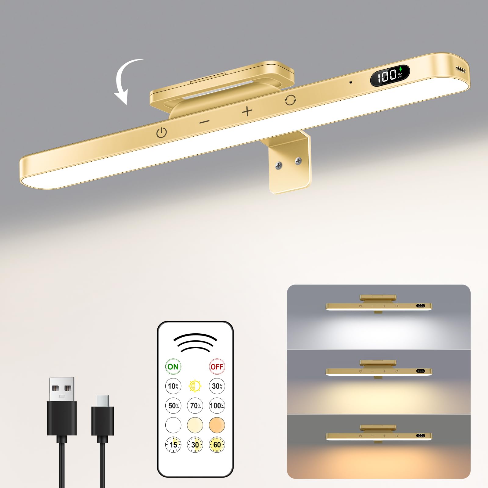 WILLED 3W Battery Operated Picture Light, Magnetic Led Painting Light with Remote Dimmable and Timer, 3 Lighting Modes Art Displ