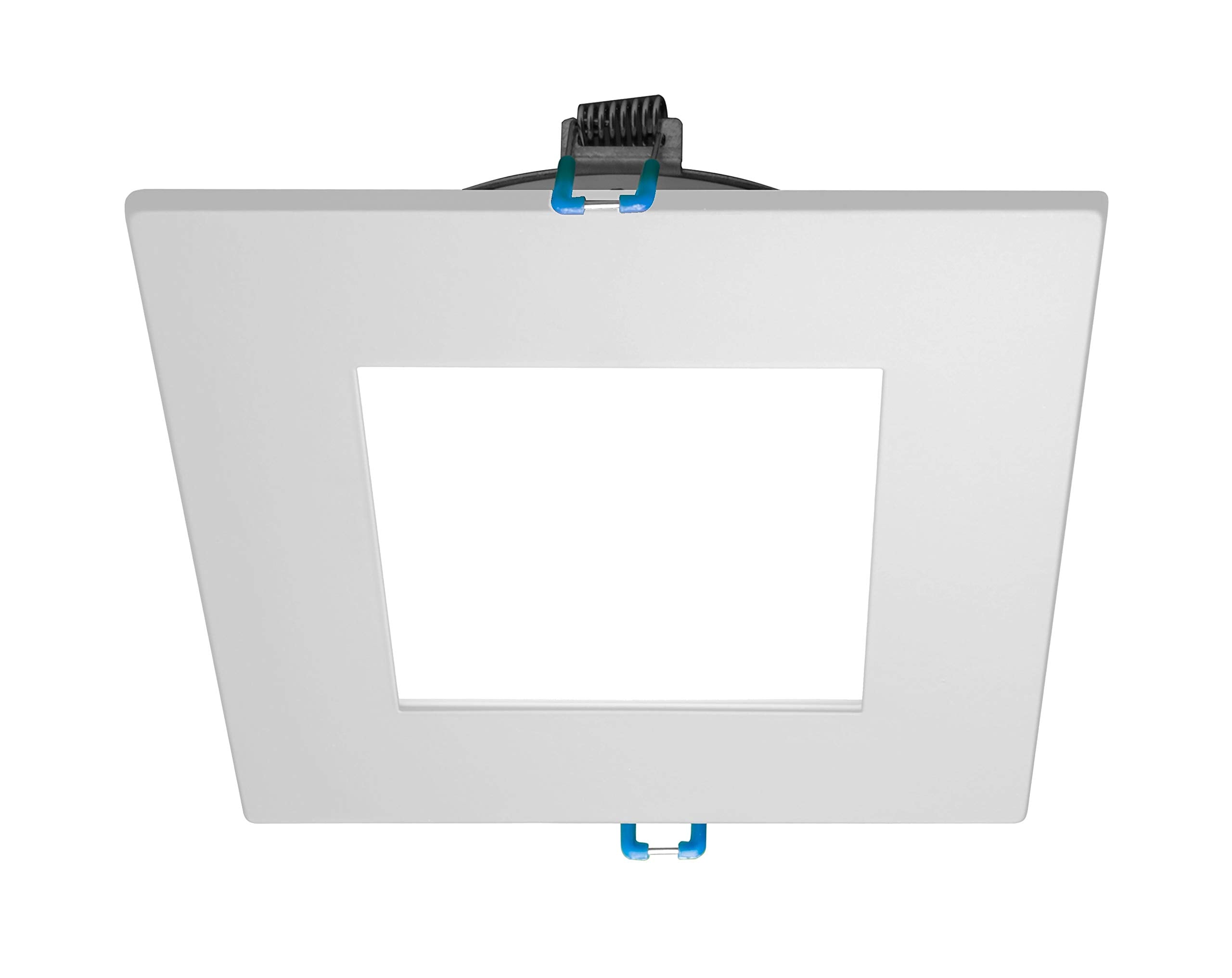NICOR Lighting 4 inch Square White Flat Panel LED Downlight in 5000K (DLE421205KSQWH)