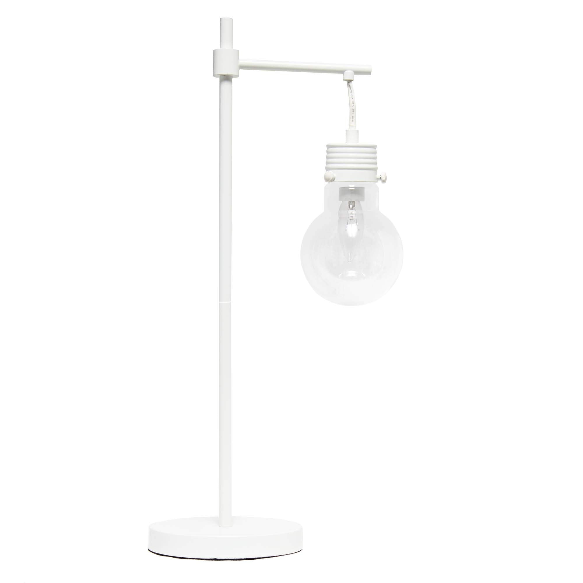 LALIA HOME Beacon Table Lamp - White Matte, Clear Glass Shade, 11.25inL x 7inW x 24inH, Model LHT-5027