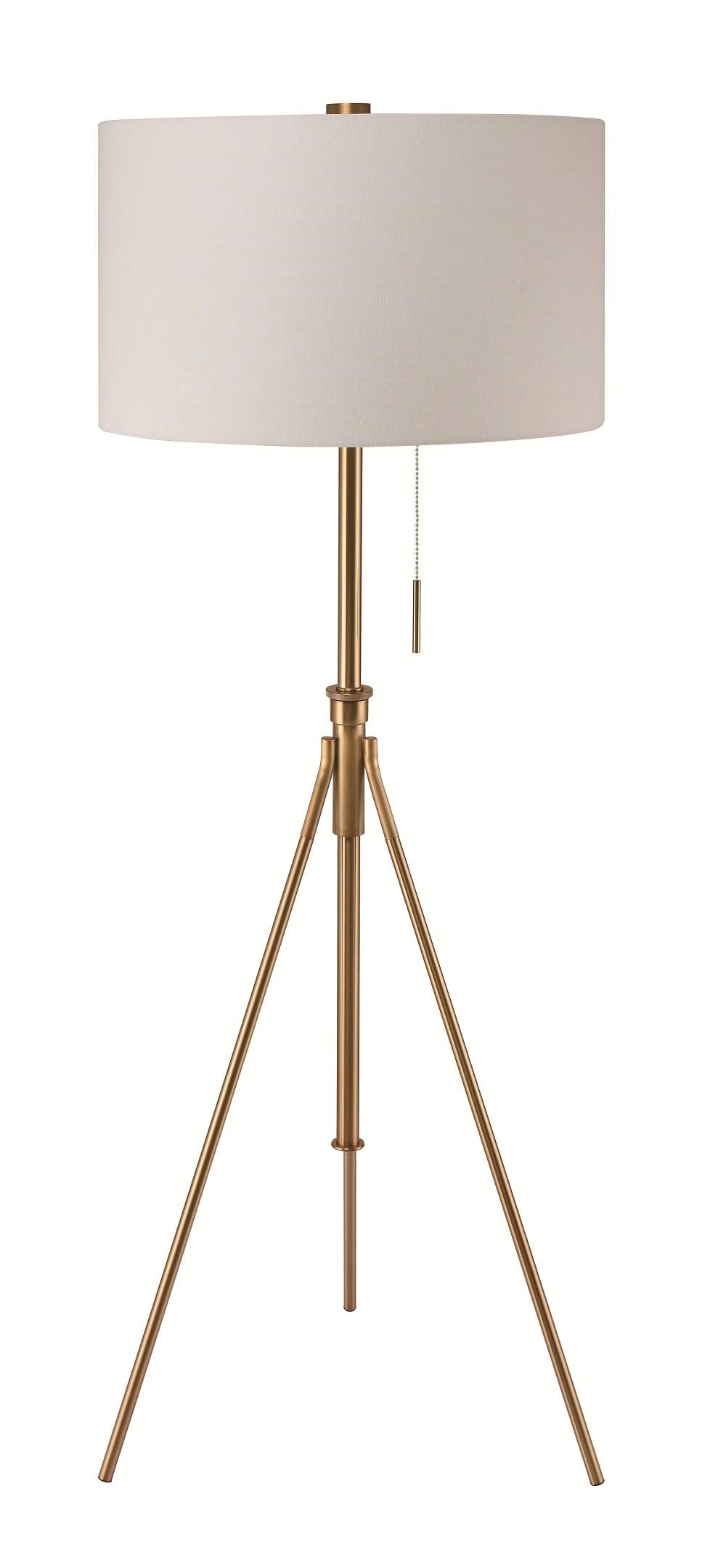 Sh Lighting Contemporary Adjustable Matte Gold Tripod Floor Lamp - Features Large Drum Shade And Convenient Foot Switch - 58-72&quot; Tall Great For Living Or Bedrooms - Gold
