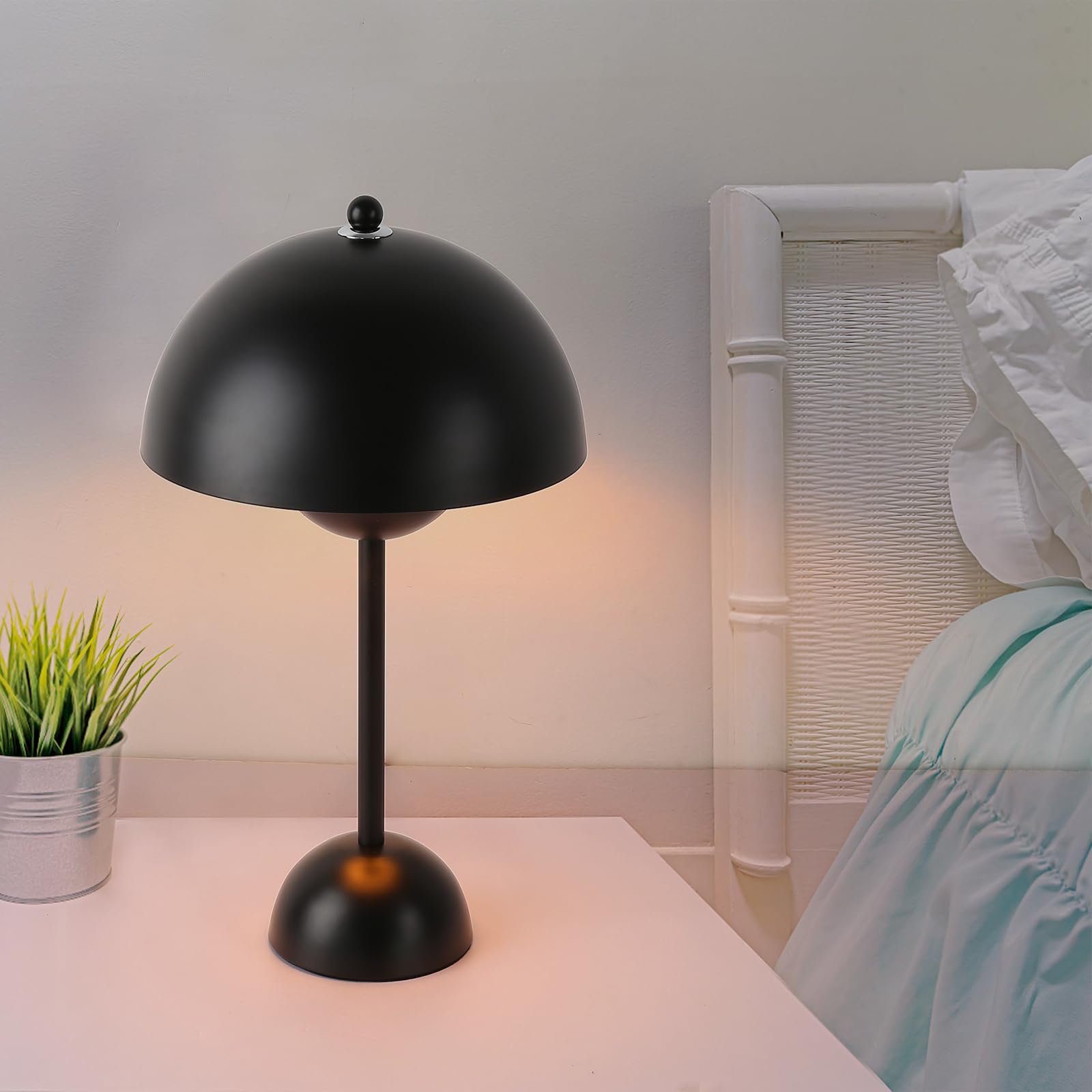 Cosylux Modern Small Table Lamp For Bedroom, Cute Dome Shade Reflecting Light Reading Lamp For Living Room, Kid'S Room, Study, O