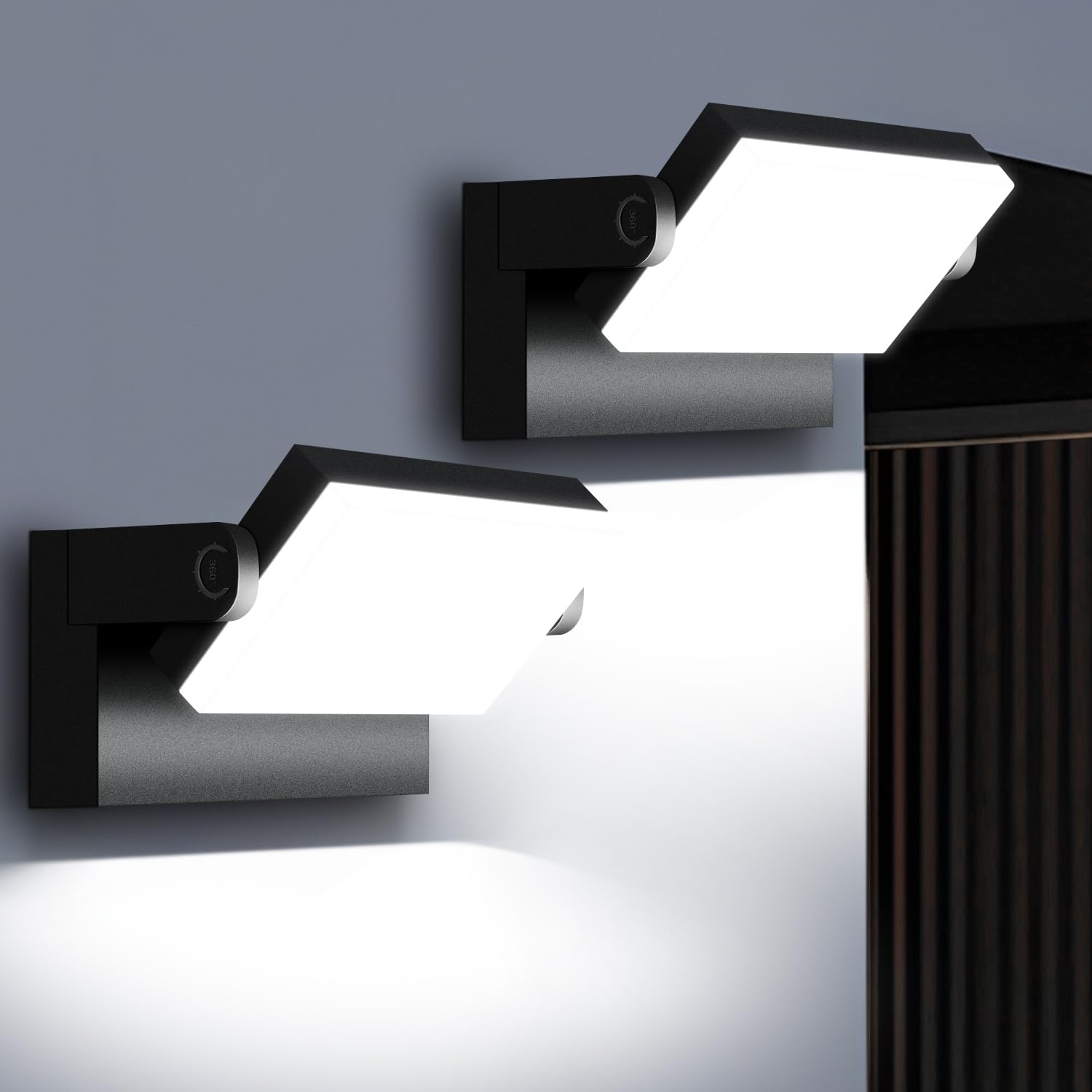 Tomourd 40W Outdoor Wall Light 360 Rotatable Led Wall Pack Light  5000K 4000Lm Super Bright Wall Mount Lights  Waterproof Self-Developed Security Exterior Flood Lighting For Yard House 2Pack