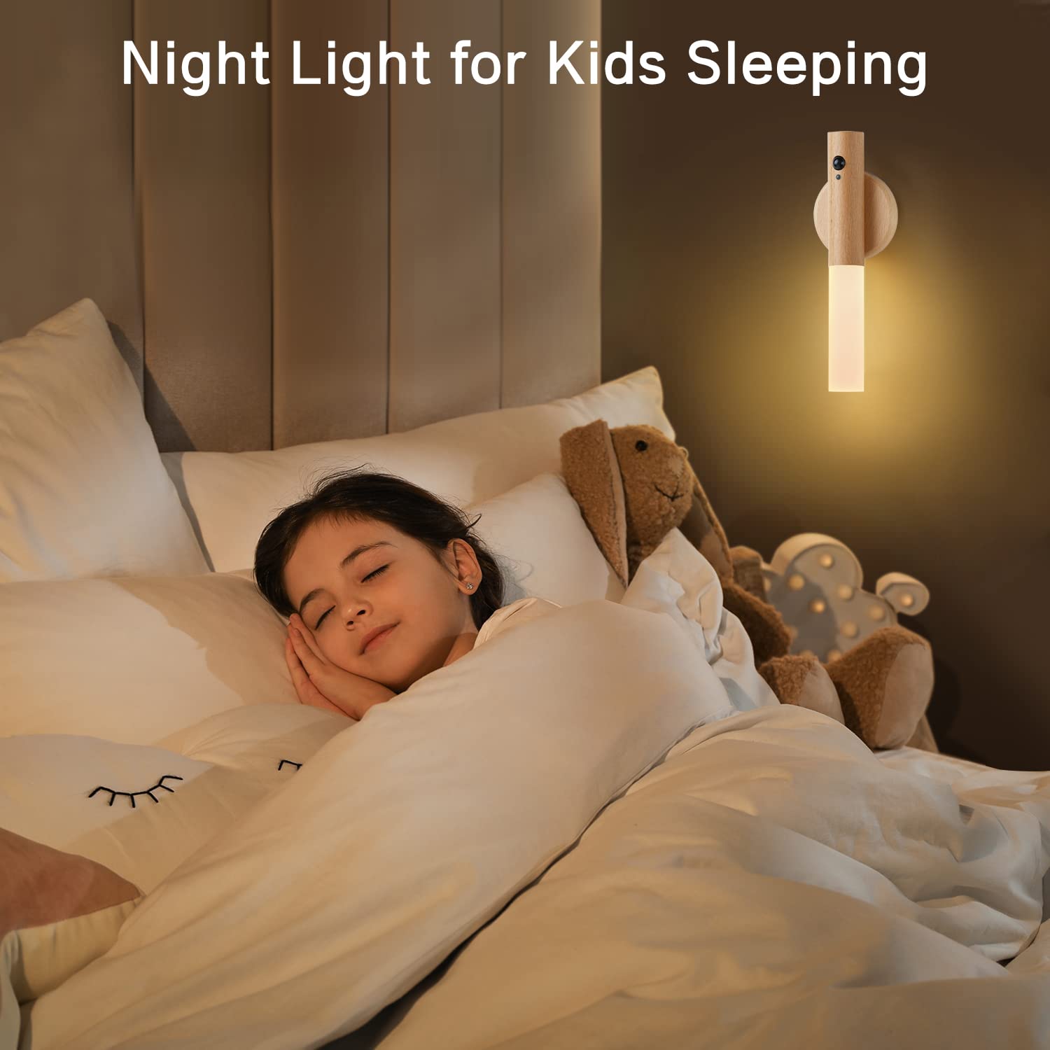 Montford Battery Operated Wall Sconces, Motion Sensor Night Light Magnetic Wall Light Rechargeable Wall Sconce, Peel And Stick S