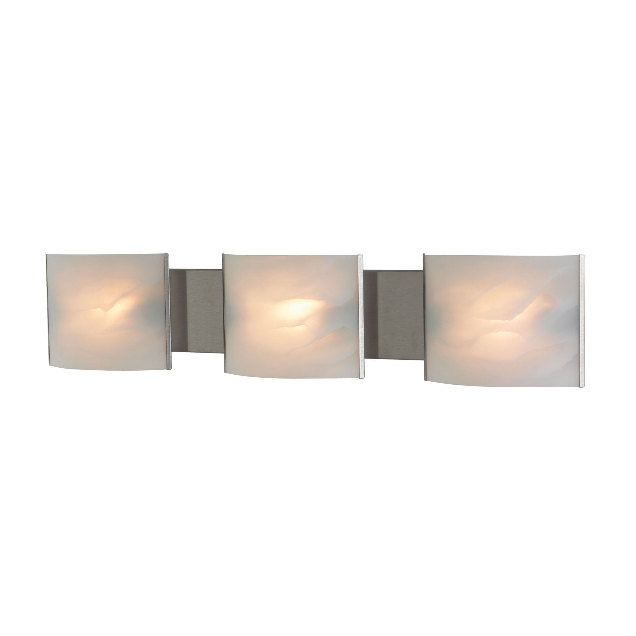 Elk Lighting Alico Bv713-6-16 Stainless Steel Vanity Light, White Alabaster Glass, 6X1X30