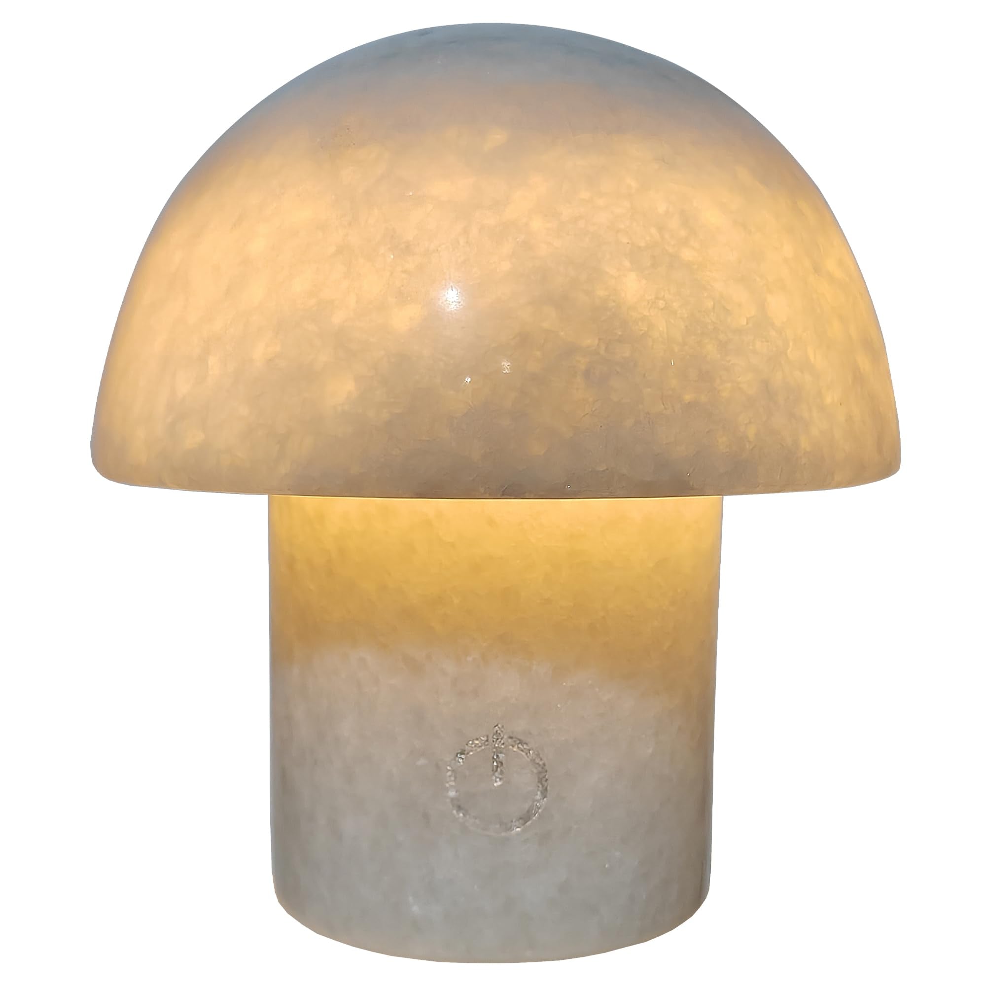 Rechargeable Mushroom Night Light - Dimmable Natural Marble Stone Table Lamp  LED Touch Light for Bedside  Meditation  Entryway  Gift Idea