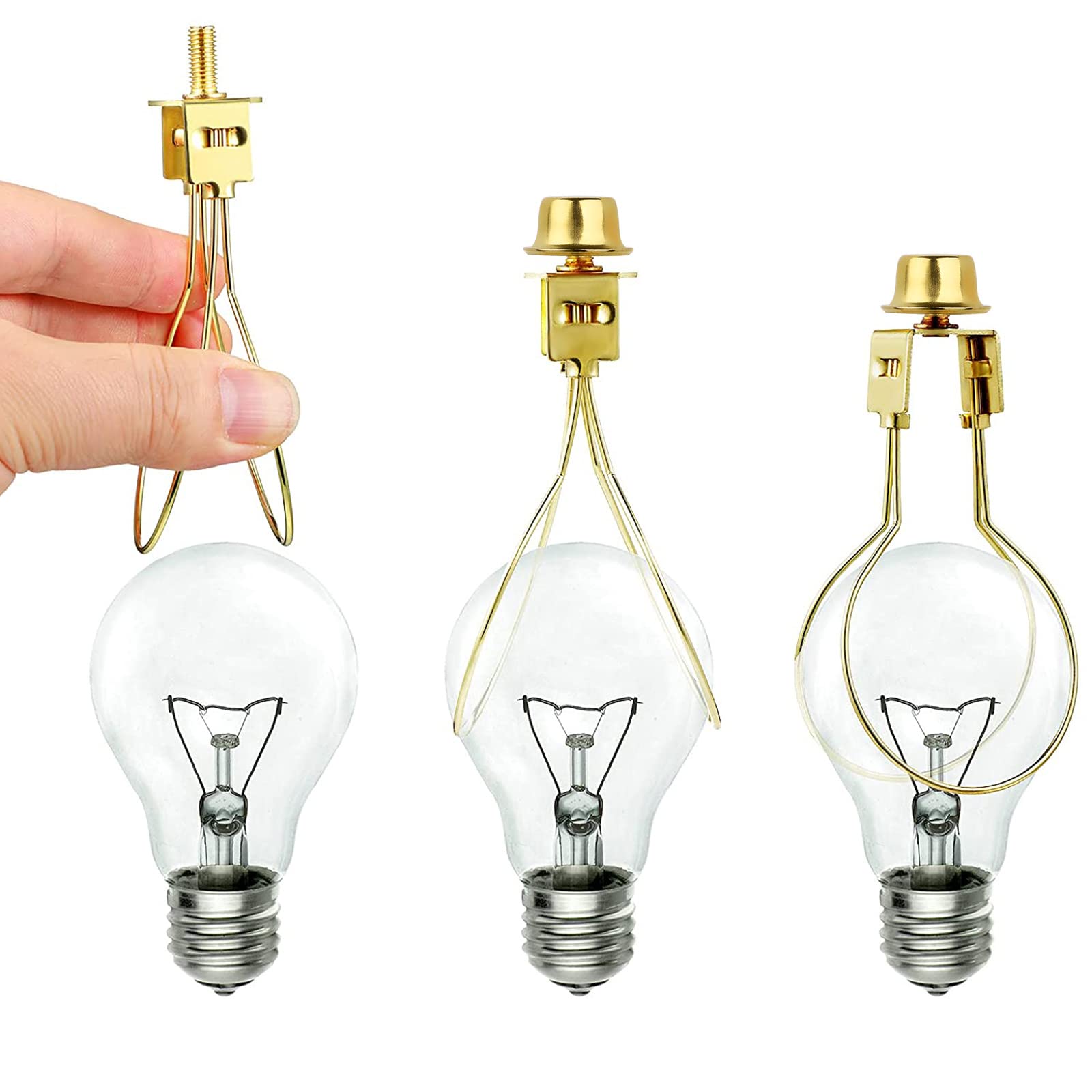 2 Pack Lamp Shade Light Bulb Clip Adapter, Weaverbird Lamp Shade Harp Holder Adapter Kit Attaching Finial Top And Lampshade Leve