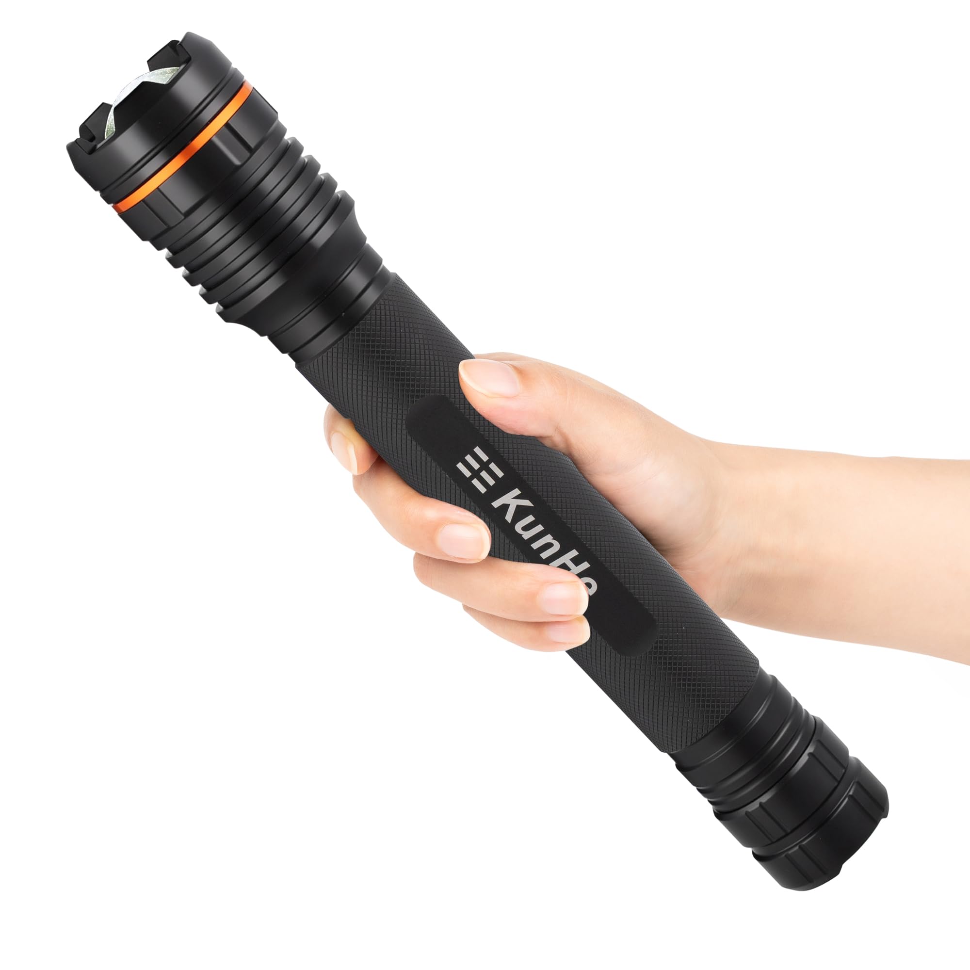 KunHe Heavy Duty 4D Cell LED Flashlights Large Aluminum Zoomable High Lumens-2000 LM Battery Powered Police Flashlight- Big Flas