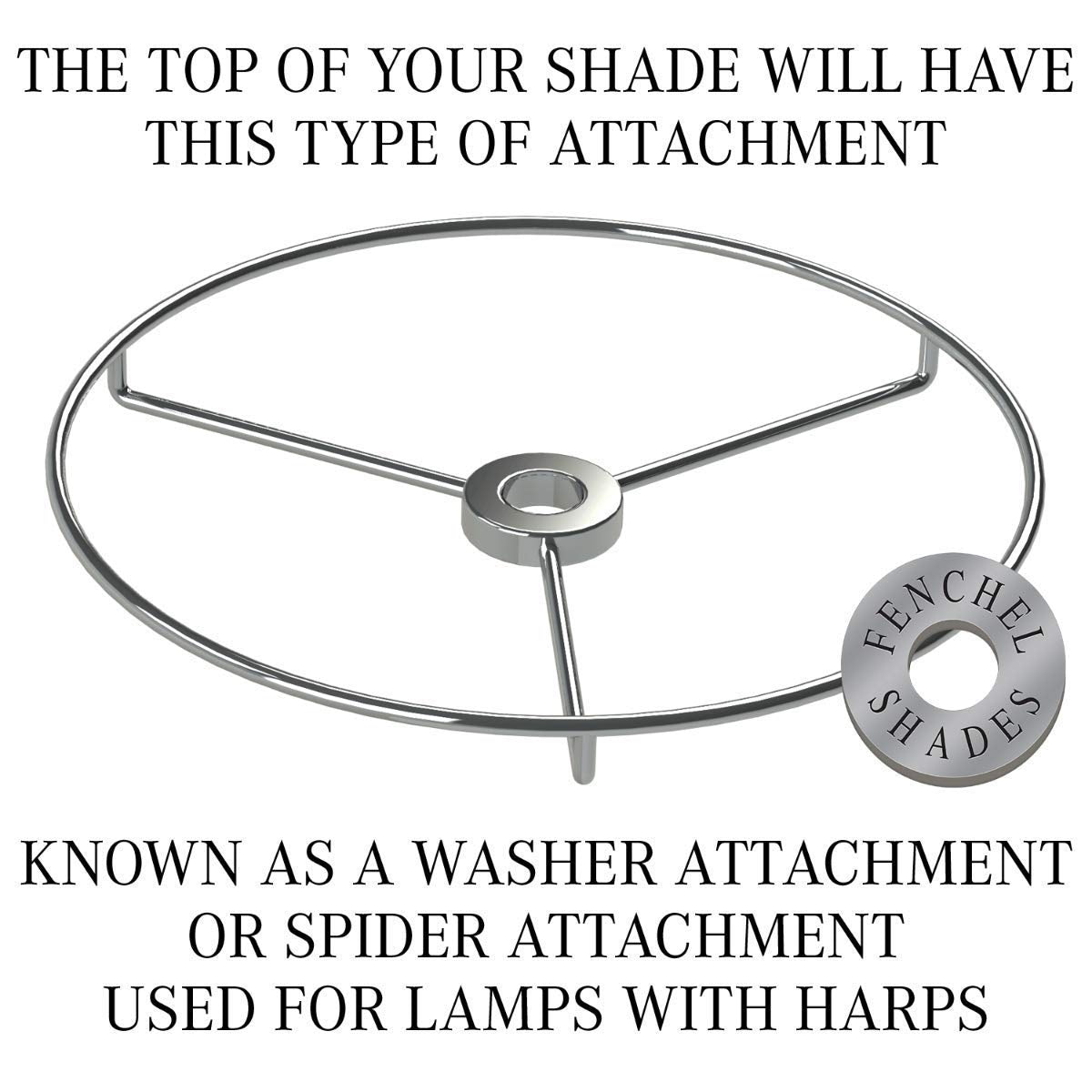 Fenchelshades.Com Lampshade 7 '' Top Diameter X 13 '' Bottom Diameter X 8 '' Slant Height With Washer (Spider) Attachment For La