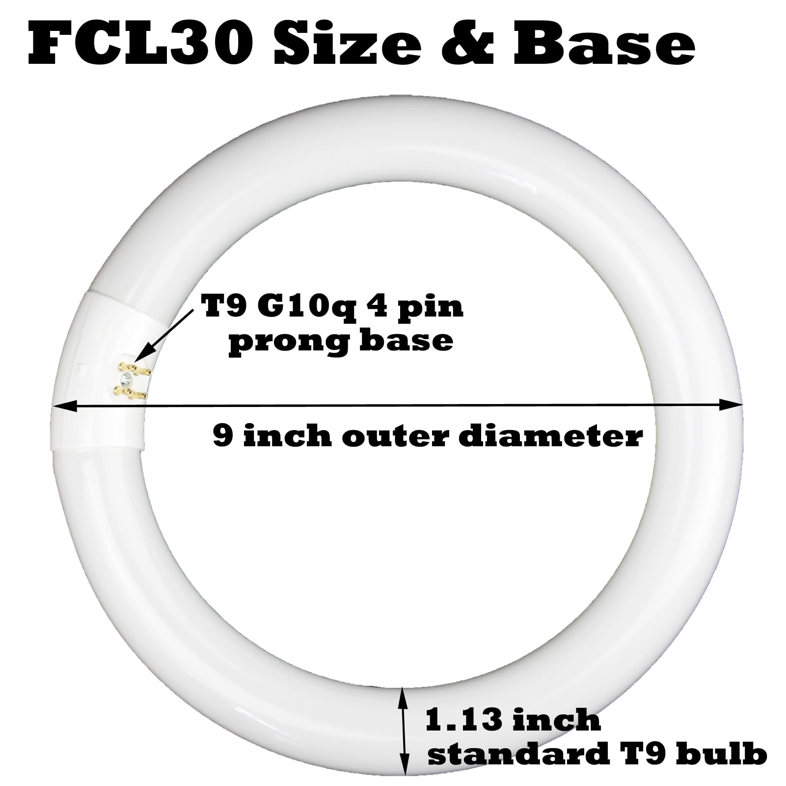 Chkadawa Fcl30/30K Circular Fluorescent Light Bulbs T9 9 Inch 30 Watts, Round Fcl30Ex-L 27K Circline Light Bulb Fc9T9/Kb 30W 830 3000K, 32030 Ww Warm White, G10Q 4 Pin Base, 2 Pack