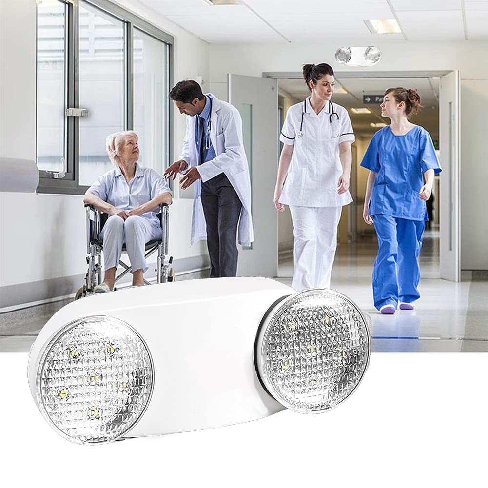Ostek Led Emergency Exit Lighting Fixtures With Two Heads, Us Standard Adjustable Integrated Led Emergency Light With Battery Ba