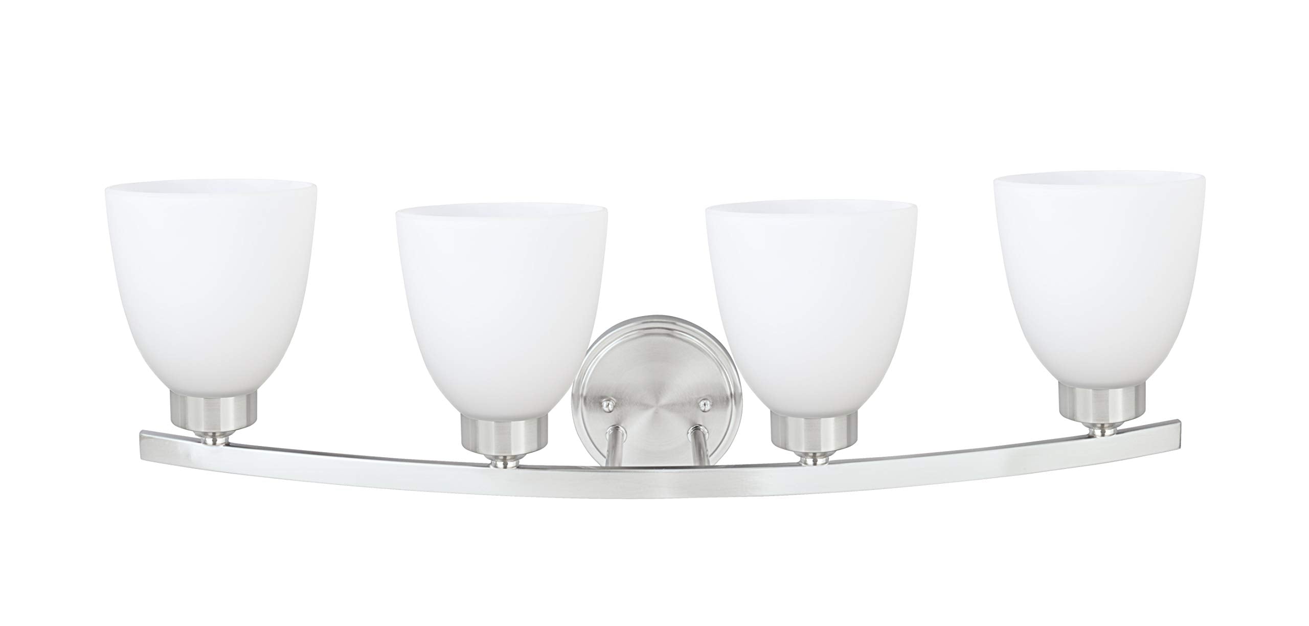 Aspen Creative Four-Light Metal Bathroom Vanity Wall Light Fixture 28-3/4in Satin Nickel Model 62205-1