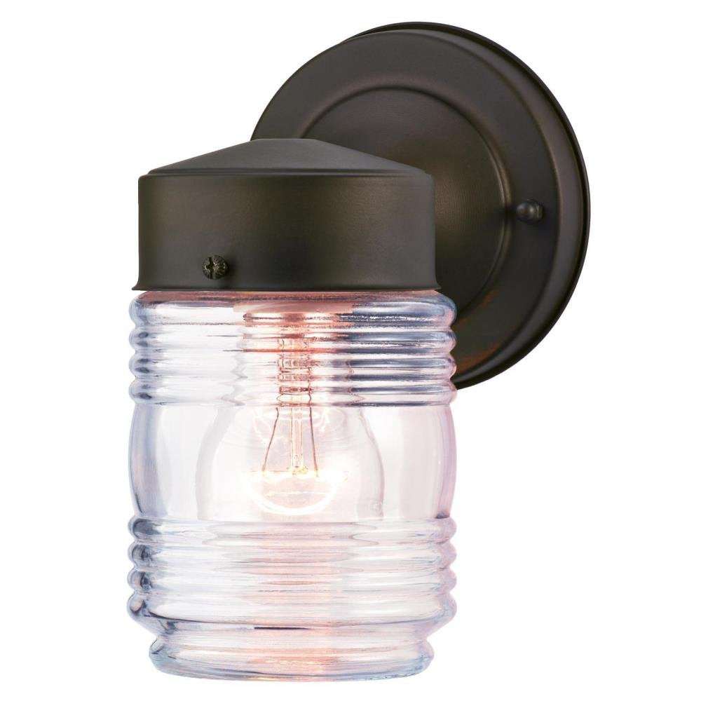 Westinghouse One-Light Outdoor Jelly Jar Wall Fixture, Alloy Steel, Oil-Rubbed Bronze, Model 6688200, 1 Pack