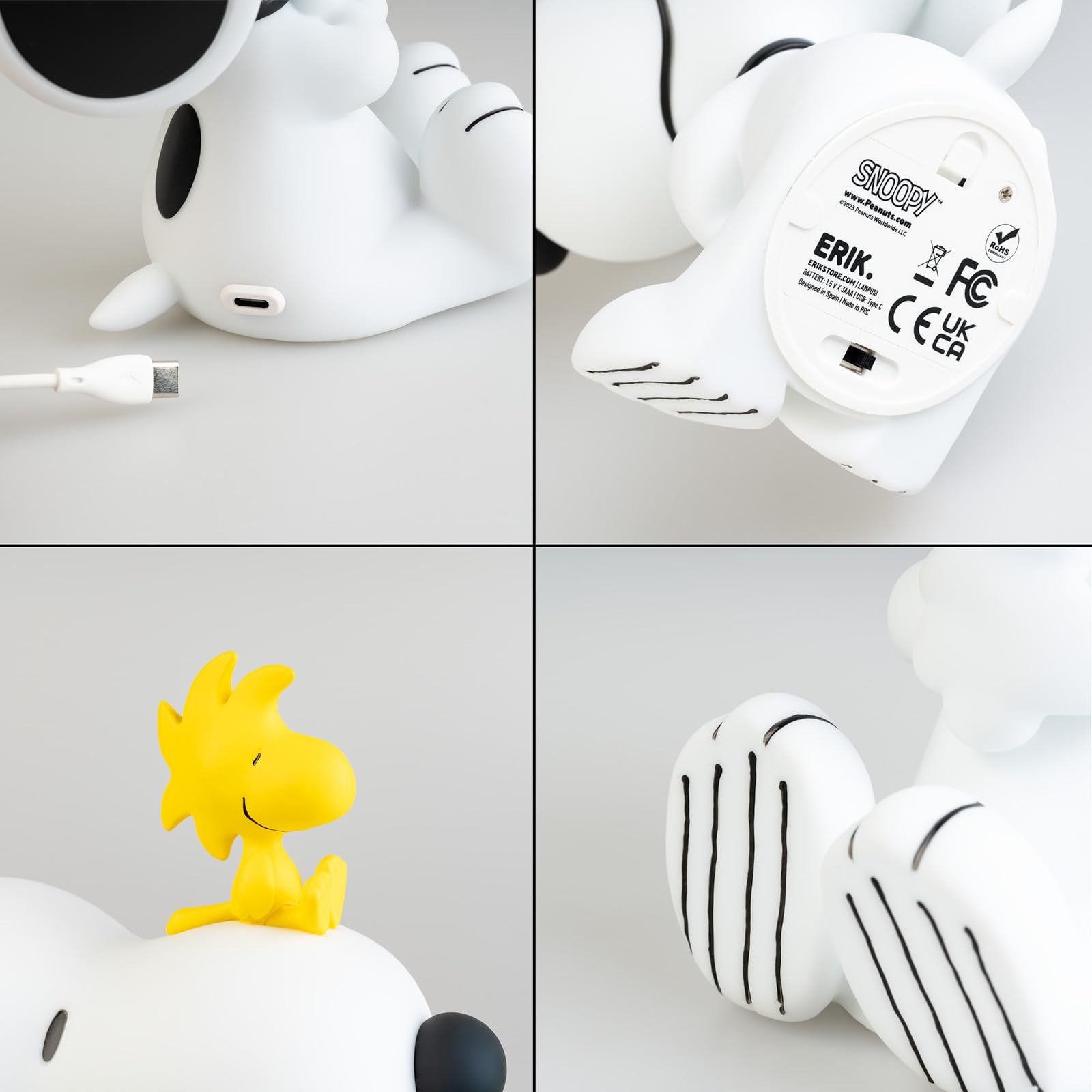 Grupo Erik Snoopy Lamp | Kids Night Light & Desk Lamp | PVC, One Size, Snoopy Design, Model LAMP018