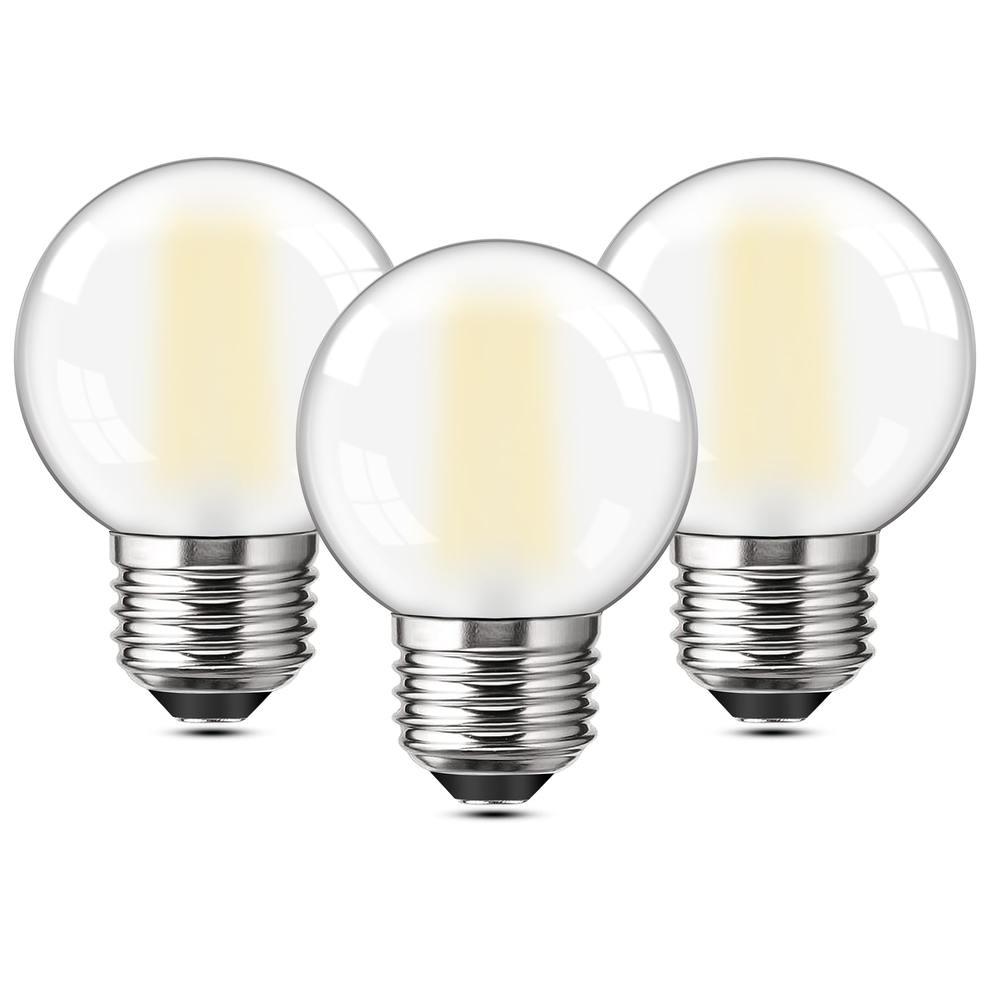 Guangyue Dimmable E26 Frosted LED Light Bulbs, 6W Equivalent, G16.5, 2700K Soft White, Glass, 3 Pack