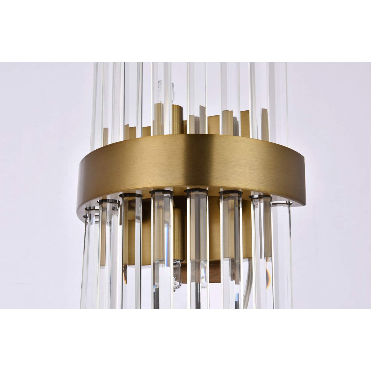 Elegant Lighting Gold & Clear Wall Sconce, Modern 2 Light Fixture With Royal Cut Crystal