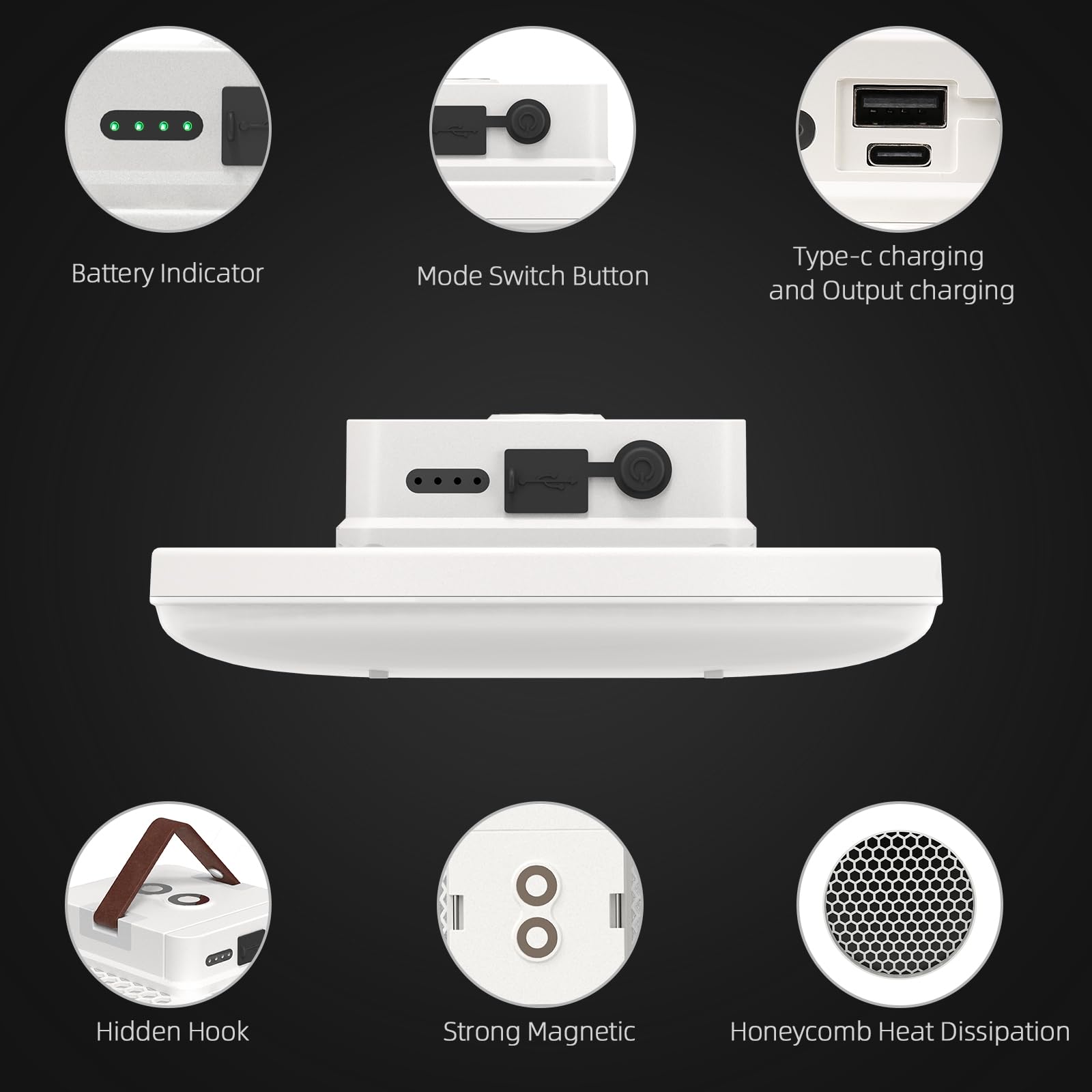 Amkulop Tent Light Rechargeable Lantern Ultra Bright LED Waterproof 60W White Model Amkulop-X50-W