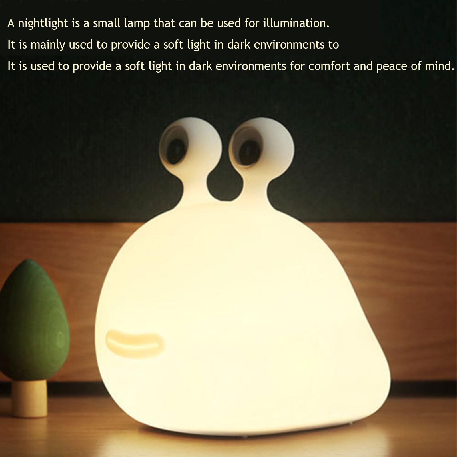 Ptaexcel Slug Night Light  Led Portable Usb Rechargeable Cute Night Light Animal Lamps With Sensor Timer Touch Lamp  Silicone For Kids Gift