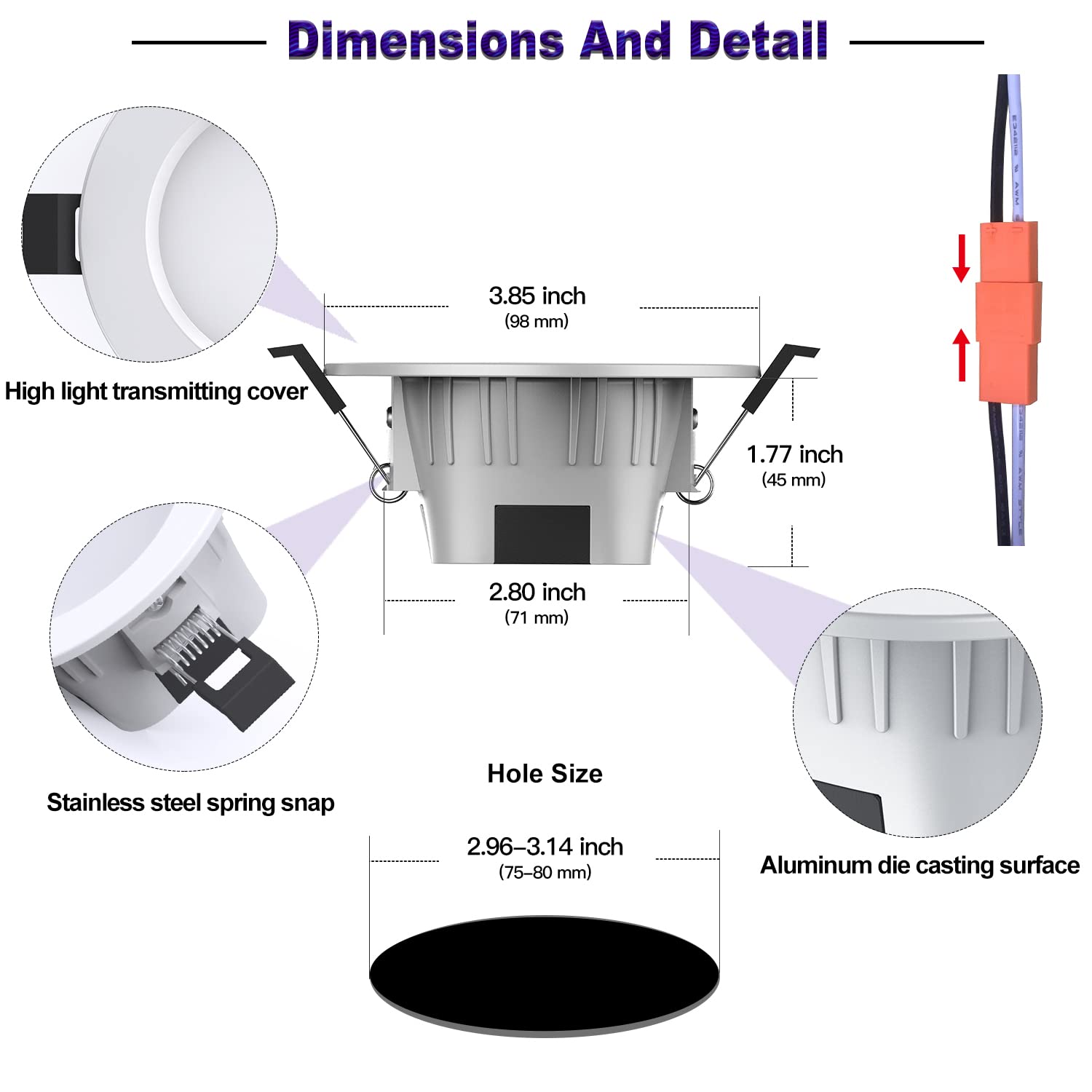 Vanance Smart Recessed Lighting 3 Inch, Dimmable, Tunable 2700K~6500K, CRI80+, RGB Color Changing LED Downlight Compatible with