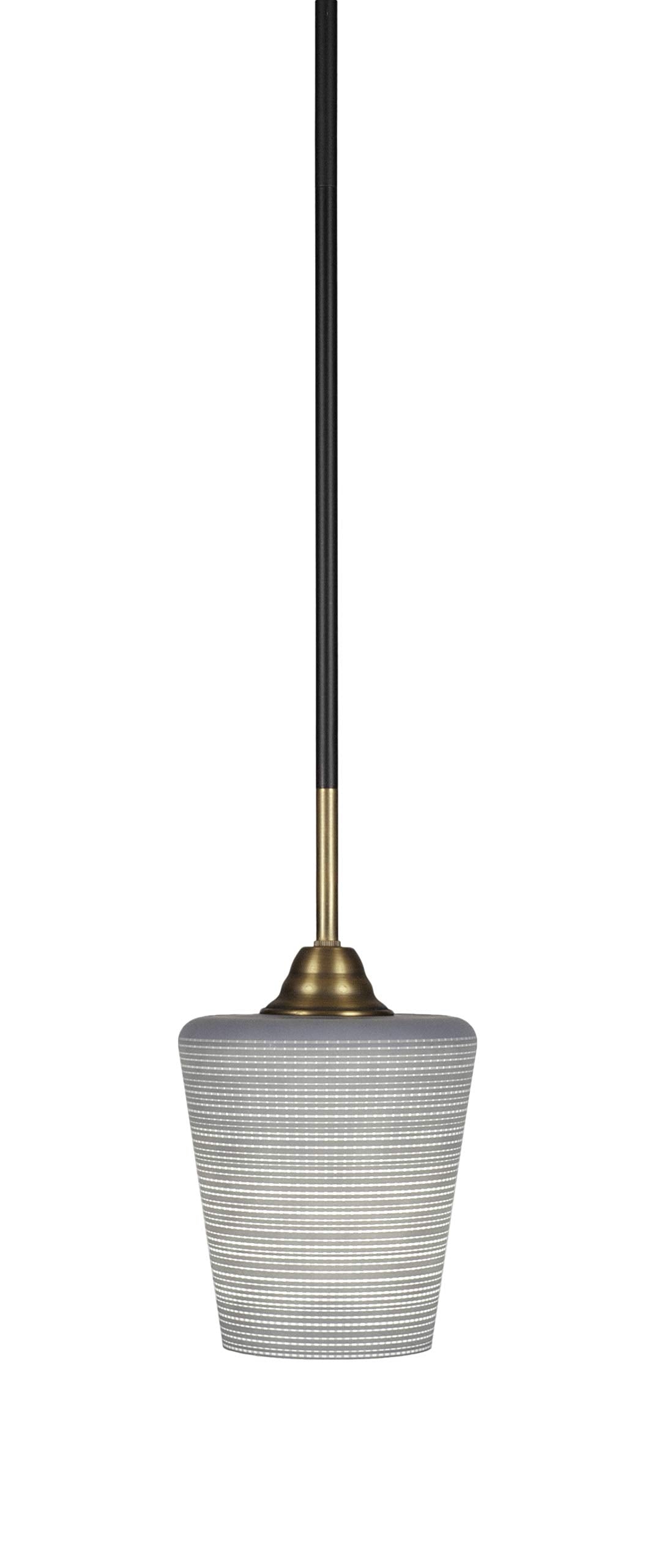 Toltec Lighting Paramount 1 Light Mini Pendant in Matte Black & Brass (3401-MBBR-4032)