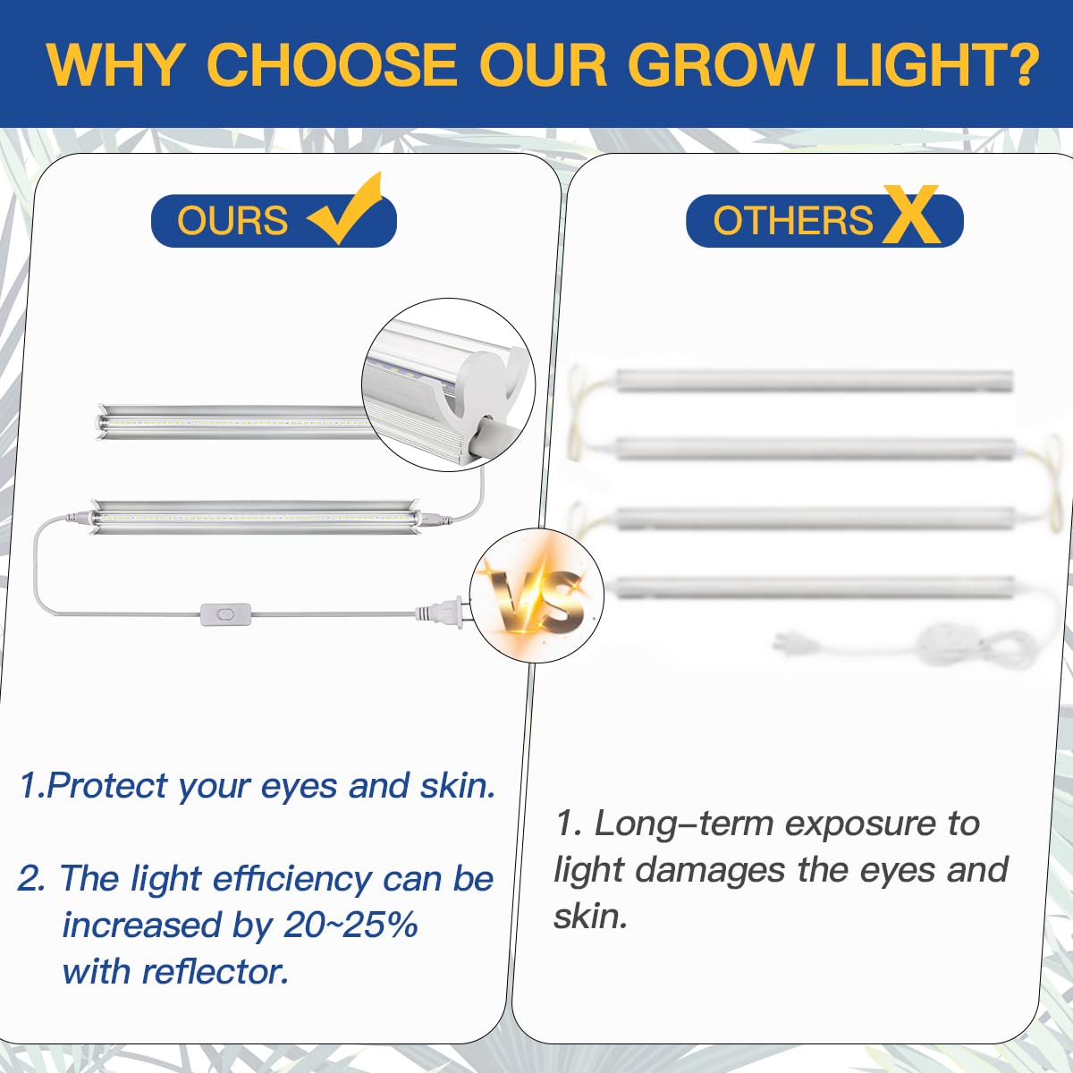 T5 Grow Lights 2 Pack, 1.4Ft 5000K White Full Spectrum Led Plant Growing Lamp Strips For Indoor Plants, Seeds Starting, Succulen