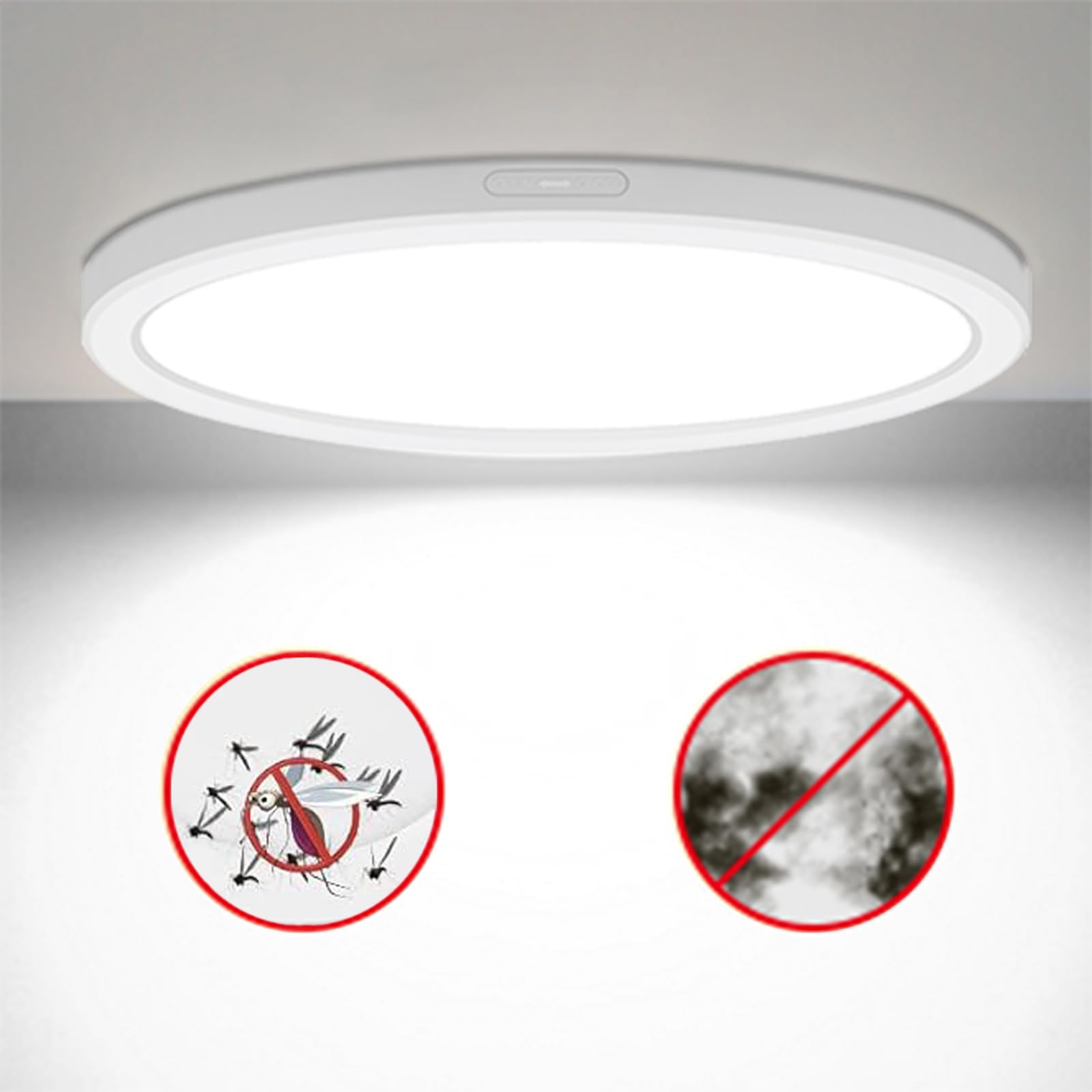 Novelux 7 Inch Led Ceiling Light Flush Mount, Ultra Slim 0.63'' Thick Round Flat Panel Ceiling Lamps 8 Pack Dimmable 5000K Dayli