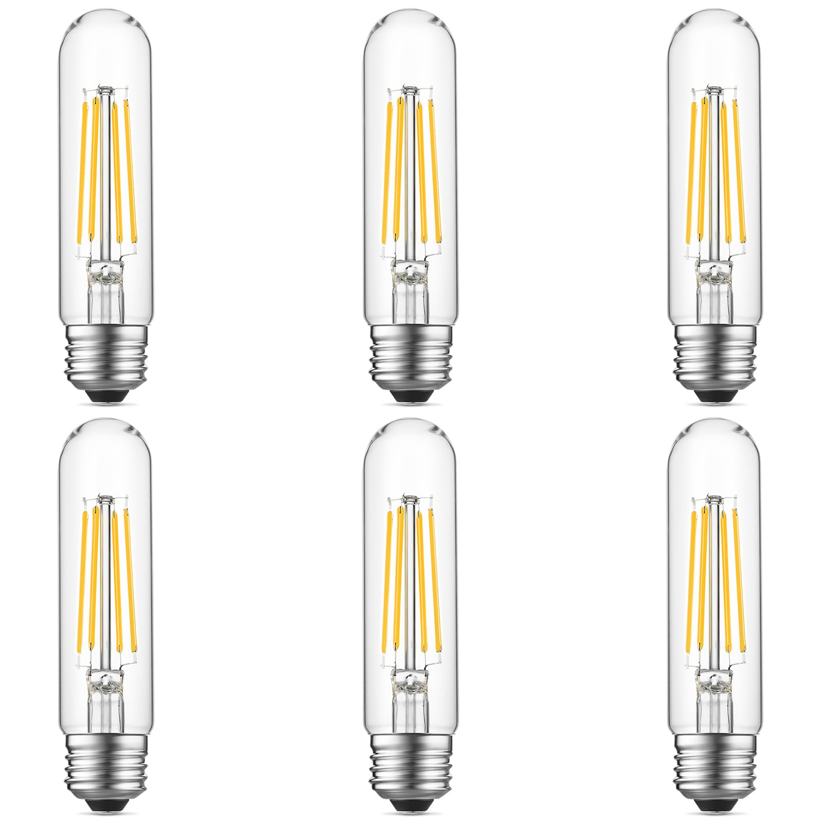 Gozelux Tubular Light Bulb 6W Equal E26 Led Bulb 60 Watt Dimmable Cool White 4000K E26 Edison Bulb Ac120V 750Lm T9 T10 Led Bulb 
