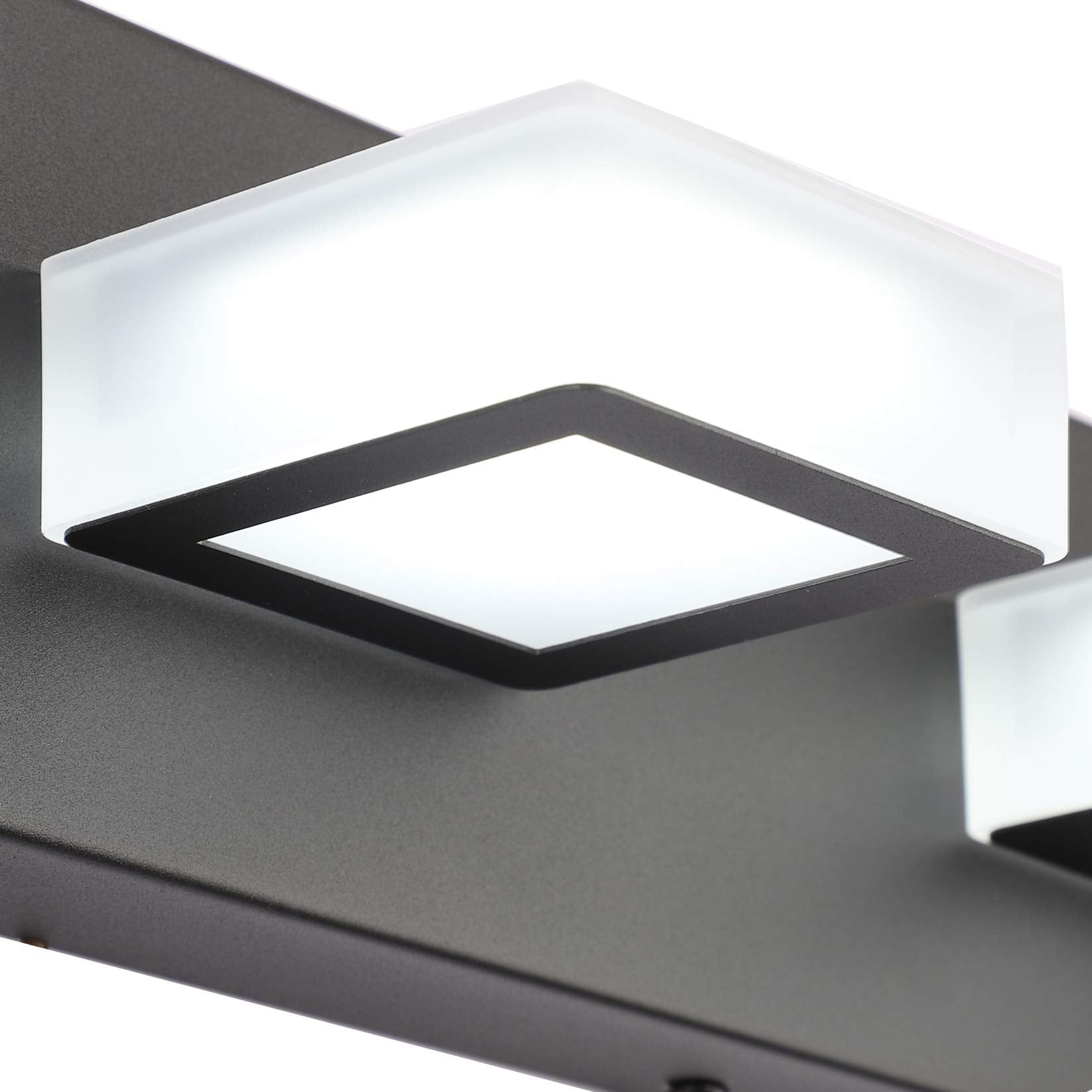 Ralbay 5-Light LED Modern Black Vanity Lights, Acrylic, Matte Black, Model 8590