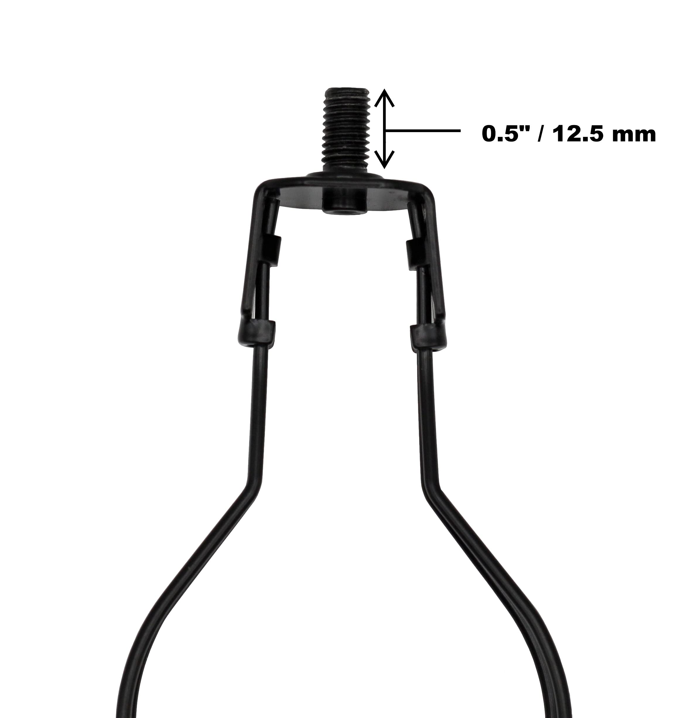 Creative Hobbies? Lamp Shade Light Bulb Clip Adapter Clip On With Shade Attaching Finial Top, Black Color | 2 Pack