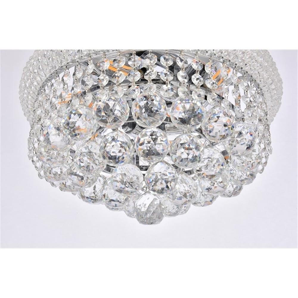 Elegant Lighting 6-Light Flush Mount - Chrome Finish, Royal Cut Crystals, 14 - Model 1800F14C/Rc, Multicolor
