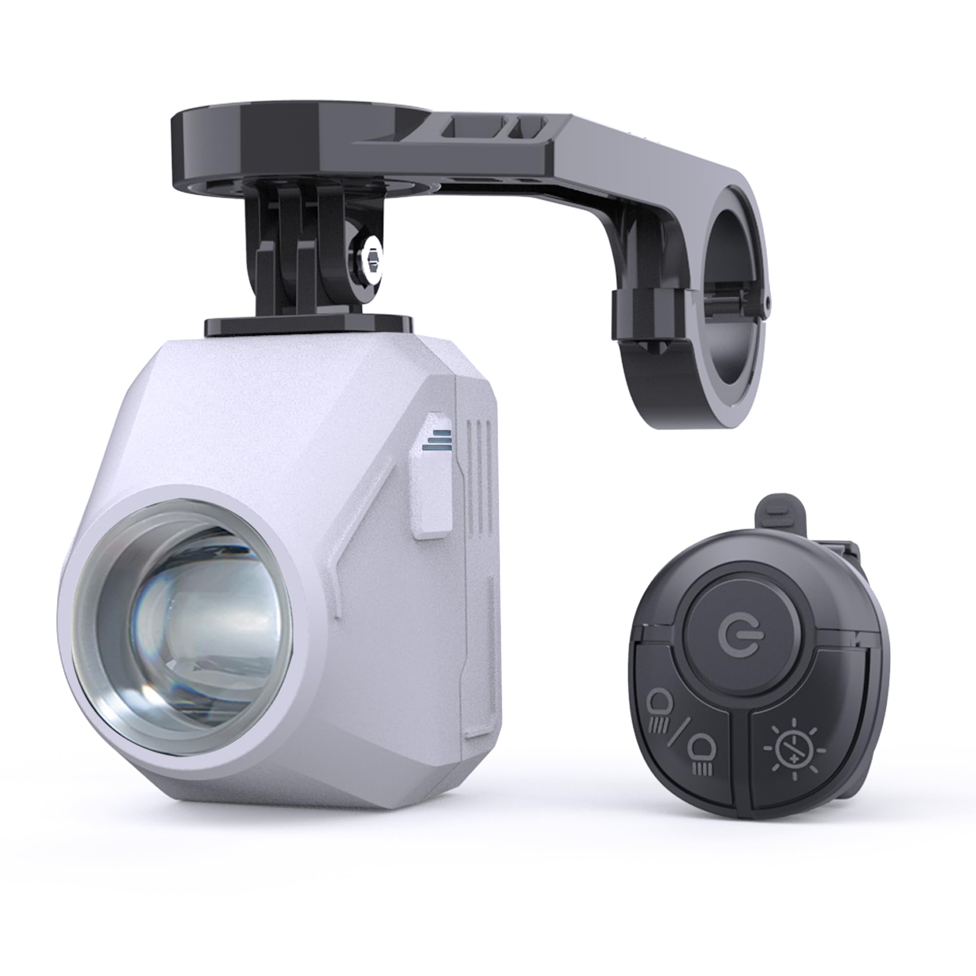 1600 Lumen Bike Lights for Night Riding 4000mAh Rechargeable Bicycle Light with Remote Control  IP66 Waterproof Super Bright Underneath Mounted Bike Headlight  Cut-Off Low/High Beam (White - 1600LM)