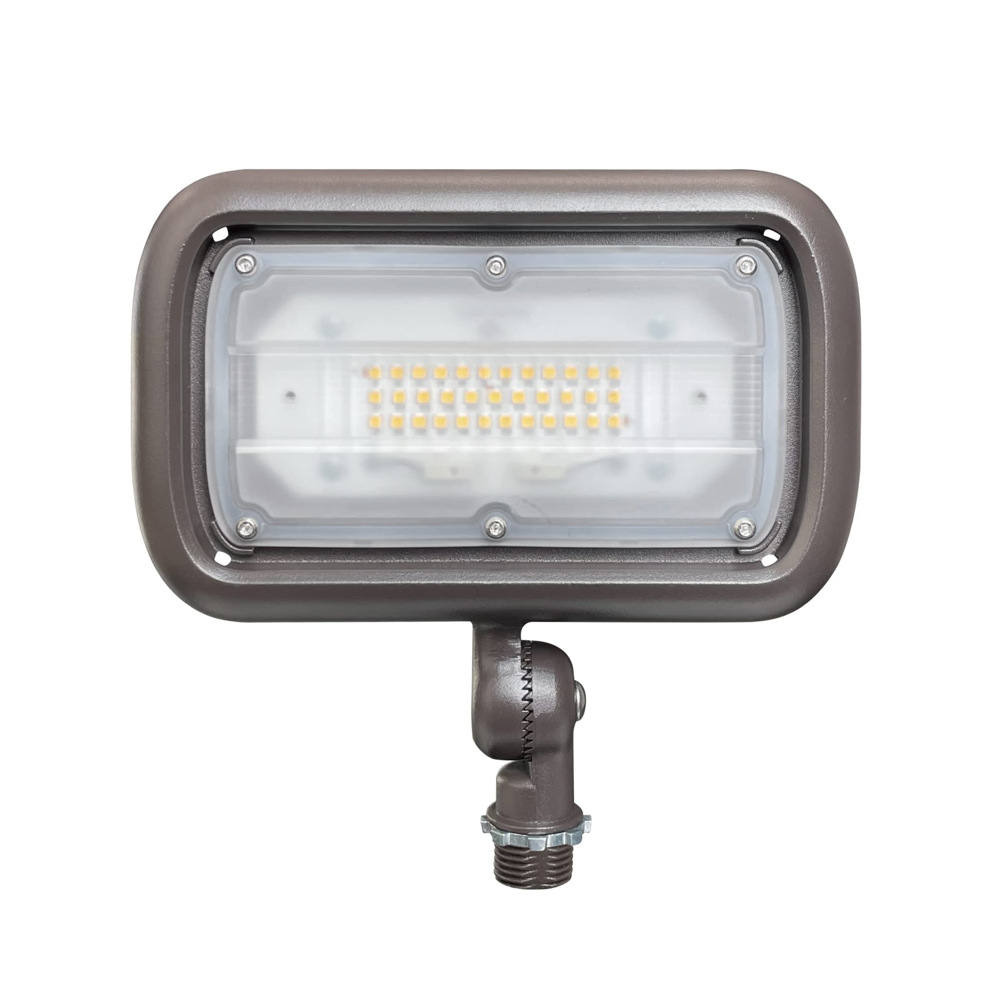 GKOLED 30W LED Floodlight, Outdoor Security Fixture, Waterproof, 100W PSMH Replace, 3000 Lumens, 4000K Cool White, 70CRI, 120-277V, 1/2&quot; Knuckle Mount, UL-Listed