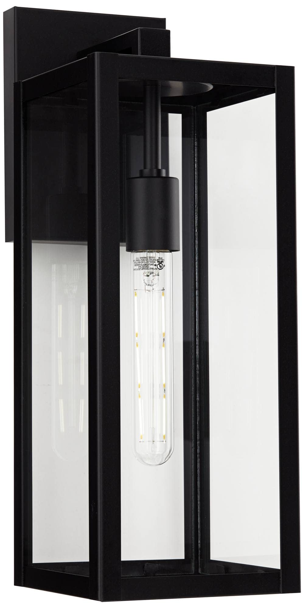 John Timberland Titan Modern Industrial Outdoor Wall Light Fixture Mystic Black Metal 17 Clear Glass Damp Rated for Exterior Hou