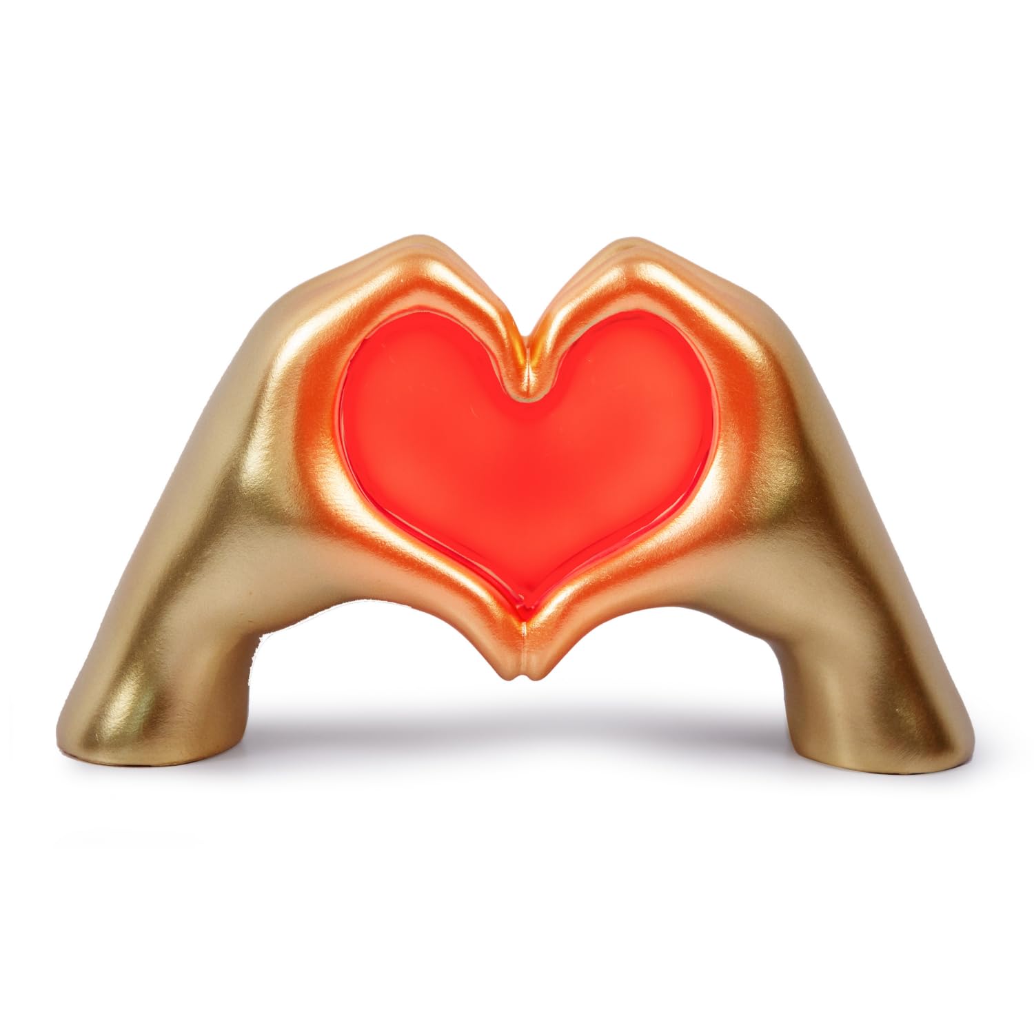 Heart Hands Sculpture Night Light  Love Heart Statue Usb&Battery Powered Desk Lamp  Gold Aesthetic Decor For Living Room  Bedroom  Shelf  Coffee Table  Thanksgiving Birthday Gift For Women Mom Girls