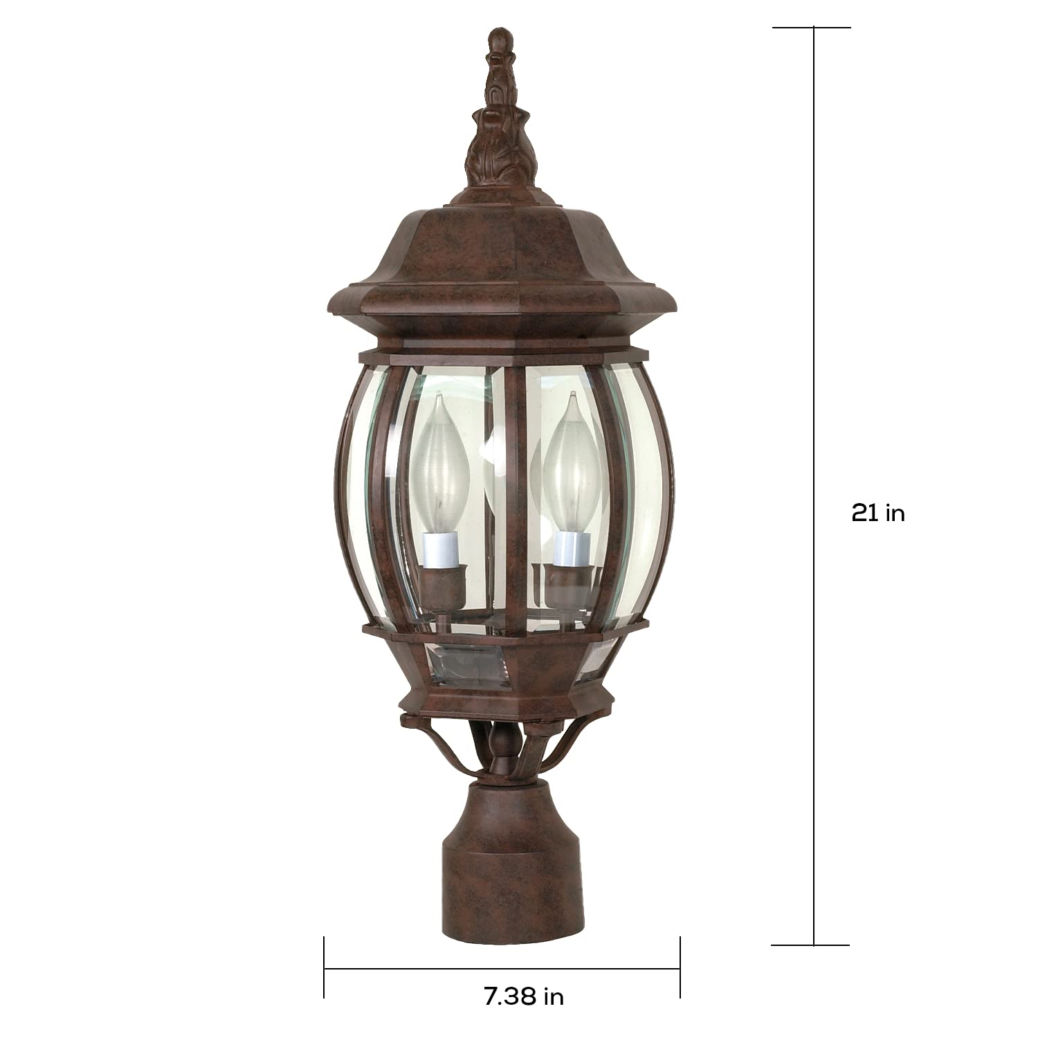 Nuvo 60/898 Three Light Post Mount, 21 X 7.4 Inches, Bronze/Dark