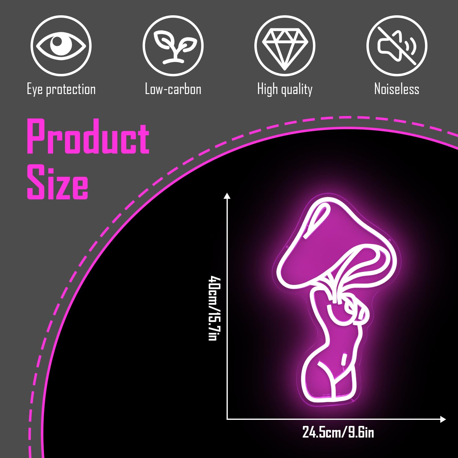 Lady Mushroom Neon Sign Sexy Lady Mushroom Neon Light Dimmable Led Neon Sign for Man Cave Neon Light Signs Light Up Sign for Wal