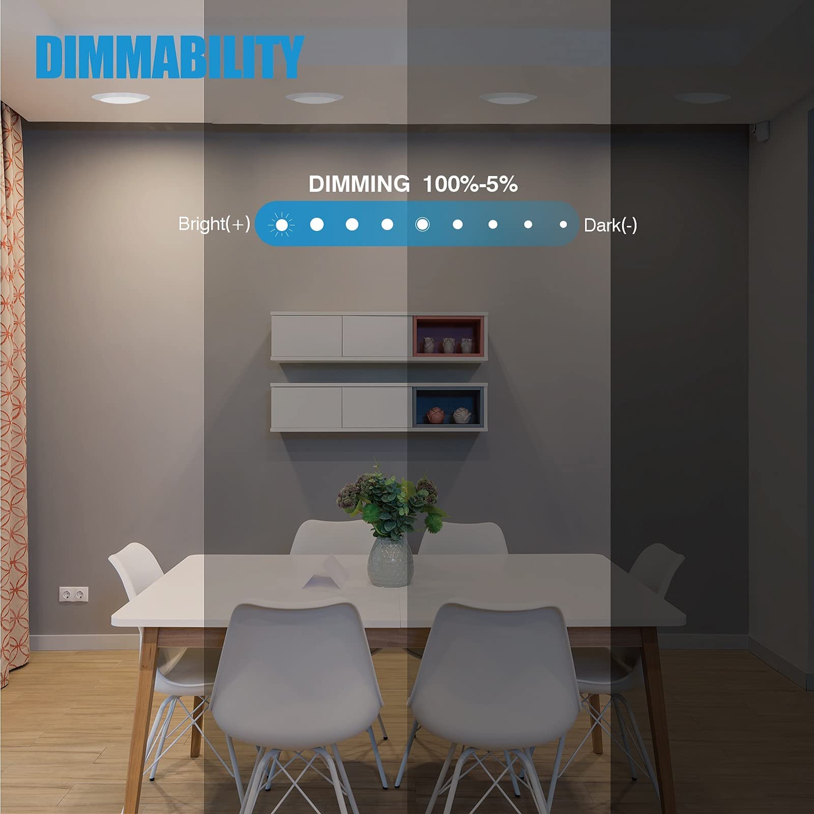 ECOELER 6 Inch LED Flush Mount Ceiling Light, Dimmable, 16.5W, Aluminum, 4000K Cool White, 4-Pack, Model CDR616D