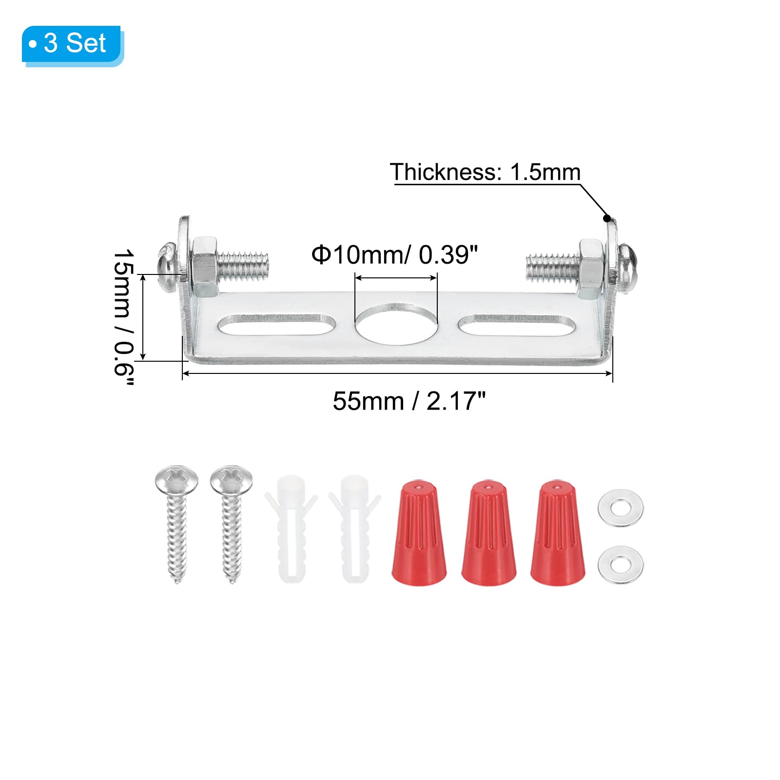 Patikil 55Mm (2.2'') Universal Light Fixture Mounting Bracket Kit, 2 Set Light Crossbar Ceiling Light Plate With Screw For Wall
