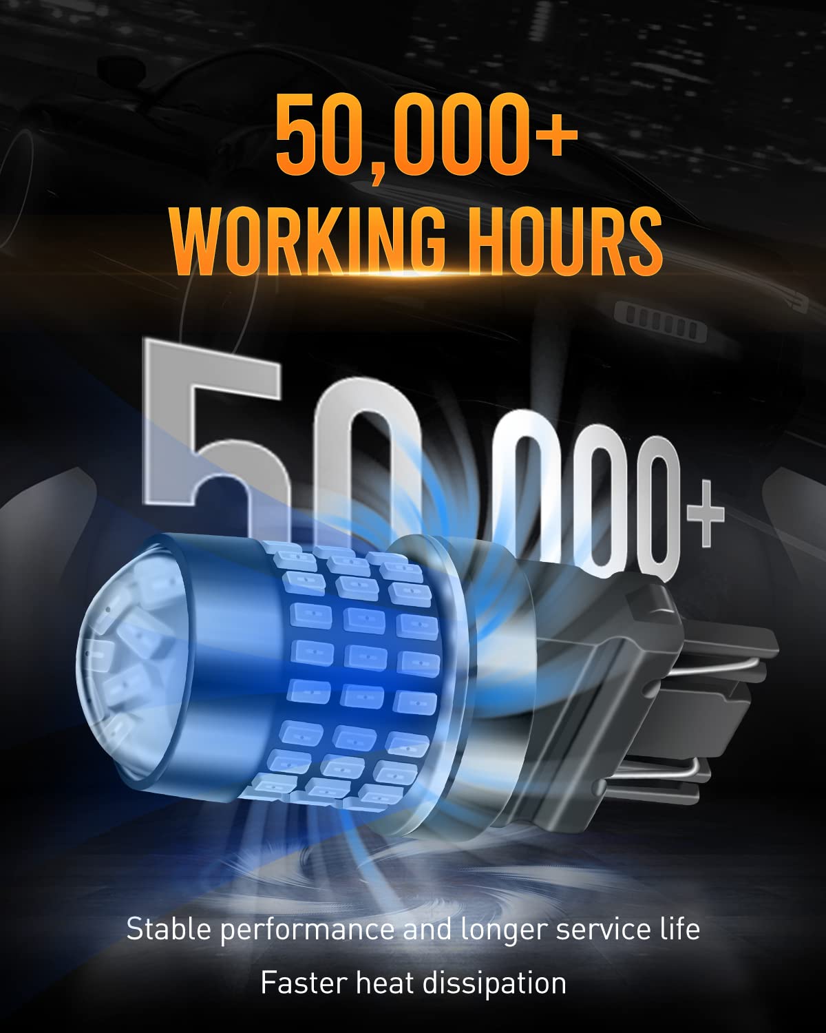 LUYED 3157 LED Bulb Red for Brake Lights 400% Brighter 12-24v Super Bright 3056 3156 3057 4157 LED Bulbs with Projector for Tail