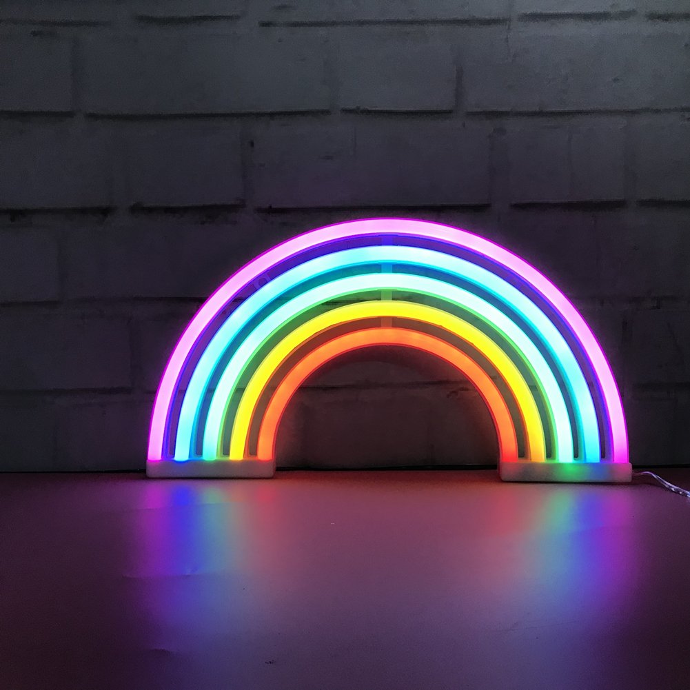 Nordstylee Neon Rainbow Light Sign - Led Night Decor For Kids, Parties, Christmas, Weddings