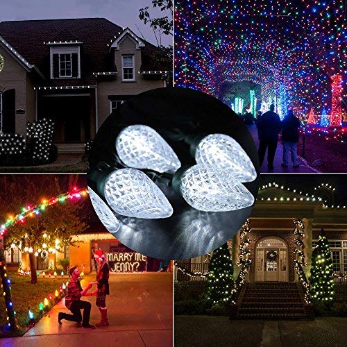 Brizled C5 LED String Lights, 100 LED, 33ft, Cool White, Plastic, Model HHGDHLLC004, UL Certified for Indoor & Outdoor Use