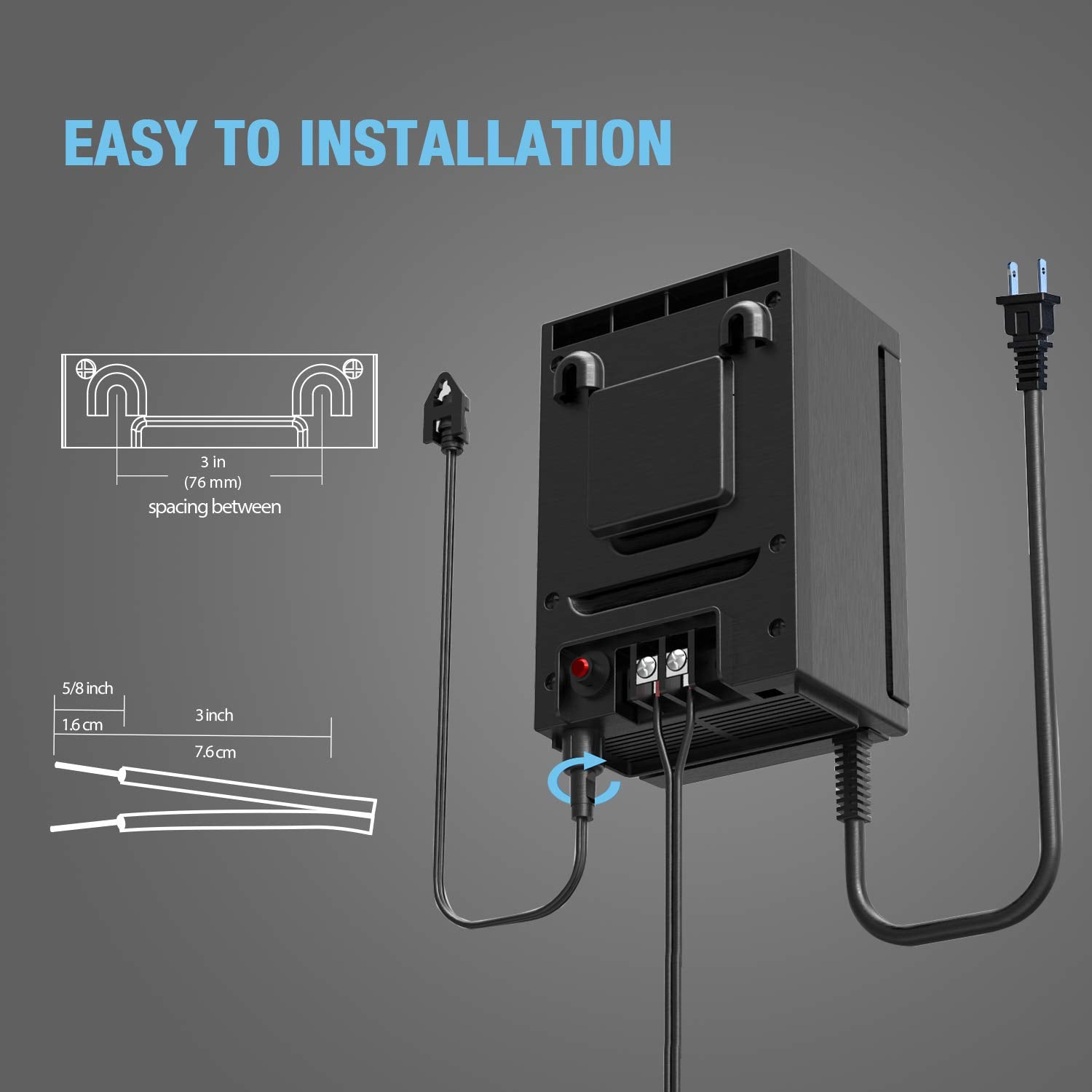 GOODSMANN 120W Low Voltage Transformer for Landscape Lights, Black, Photo Eye Sensor & Timer, Model 9920-9120-01