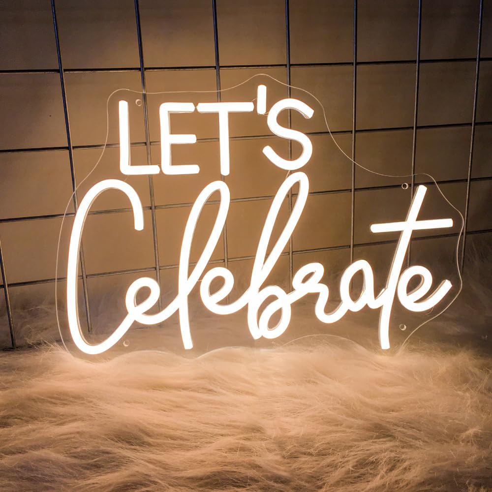 LetS Celebrate Neon Sign Warm White Led Neon Lights For Wall Decor Usb-Powered Neon Signs For Living Rooms  Dining Rooms Thanksgiving And Party Decorations(15X10.6)