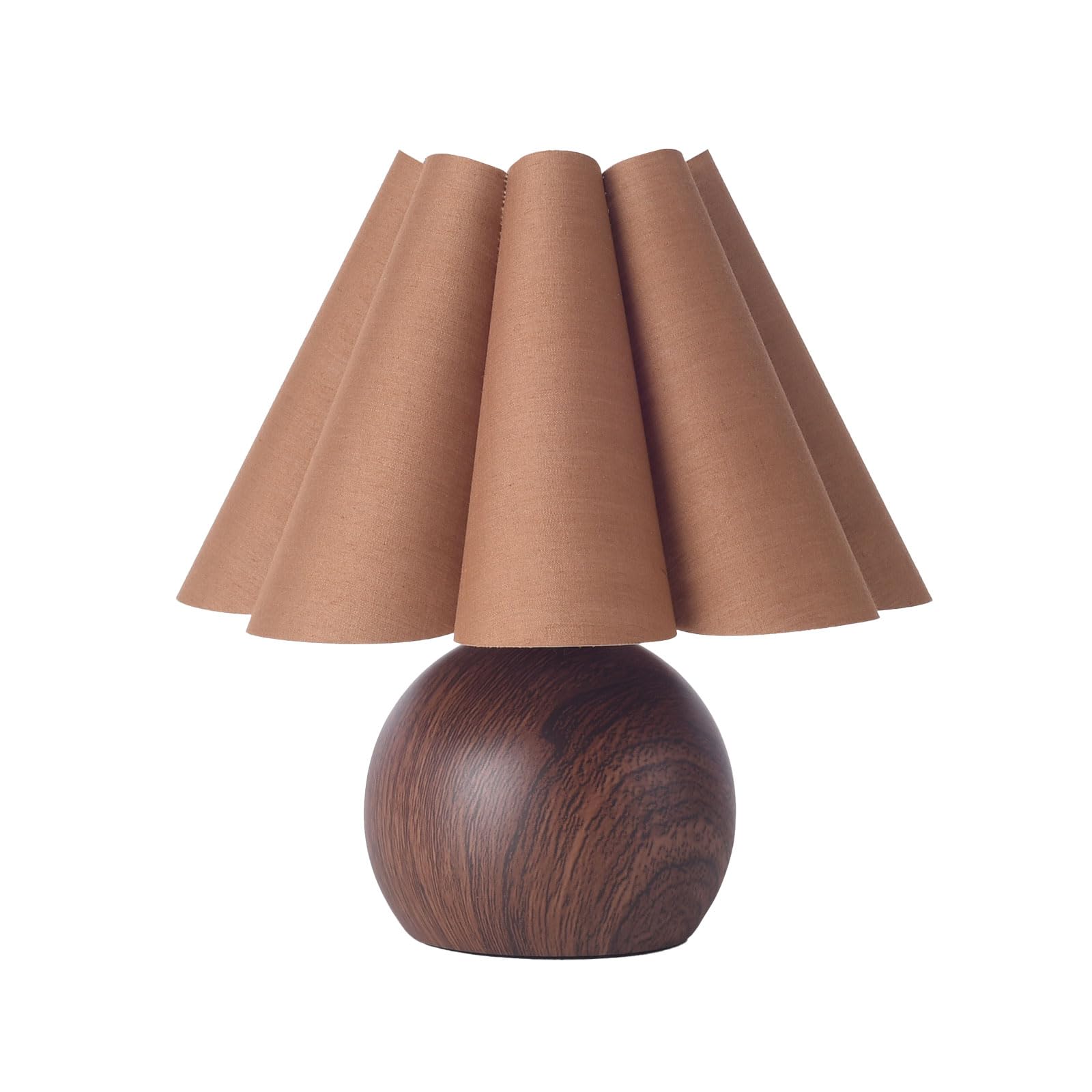 Kunjoulam Cute Small Table Lamp, Modern Bedside Nightstand Lamp With Coffee Fabric Lampshade, Metal Base For Bedroom Home Office