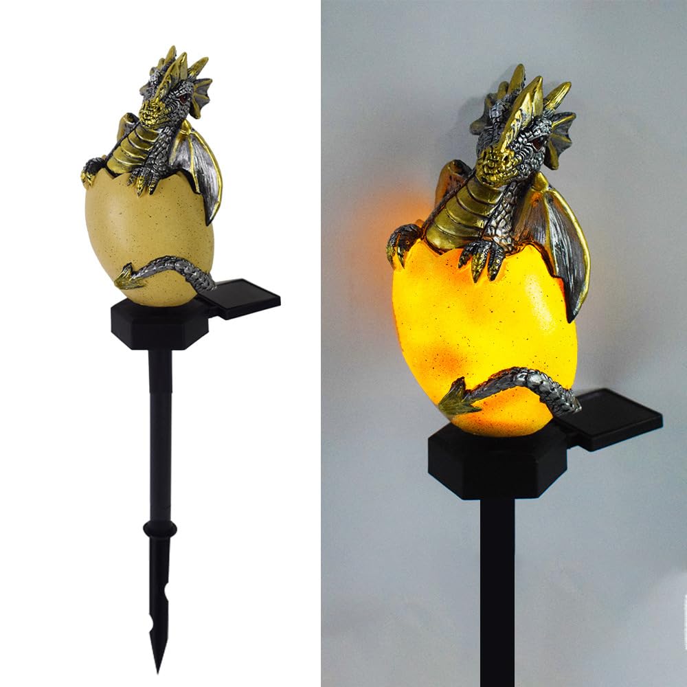 YZYOE Solar Energy Dragons Pet Light, Garden Decoration Resin Cute Animal Ground Lamp,Wireless Dusk to Dawn LED Sconce Lights Wa